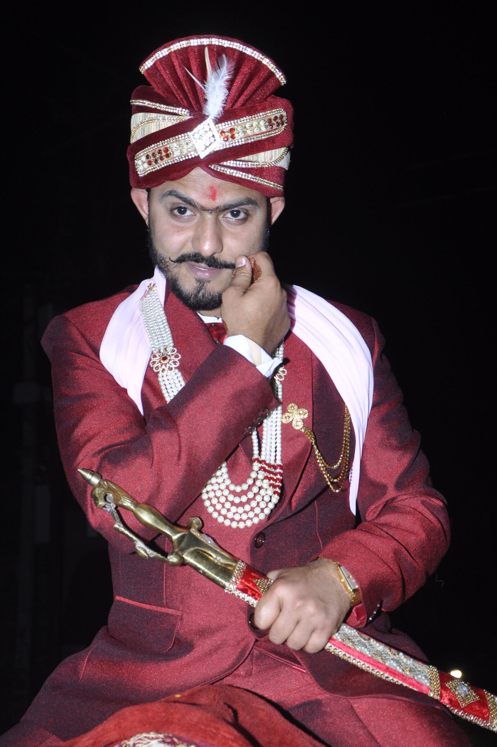 Nikon D90 sample photo. Indian mustache bridegroom, indian photography