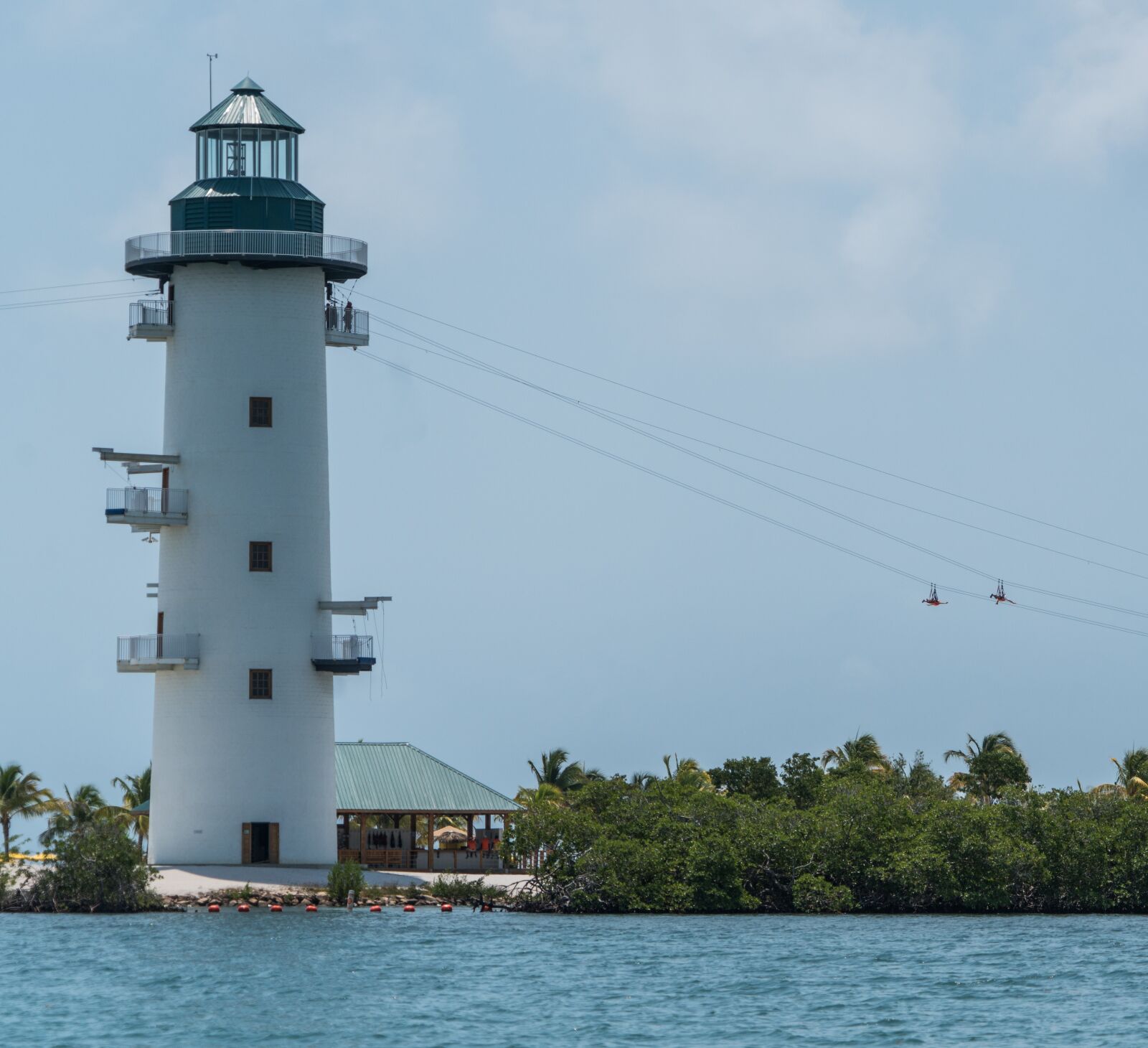 Sony a7R II + Sony FE 24-240mm F3.5-6.3 OSS sample photo. Lighthouse, people, zip line photography