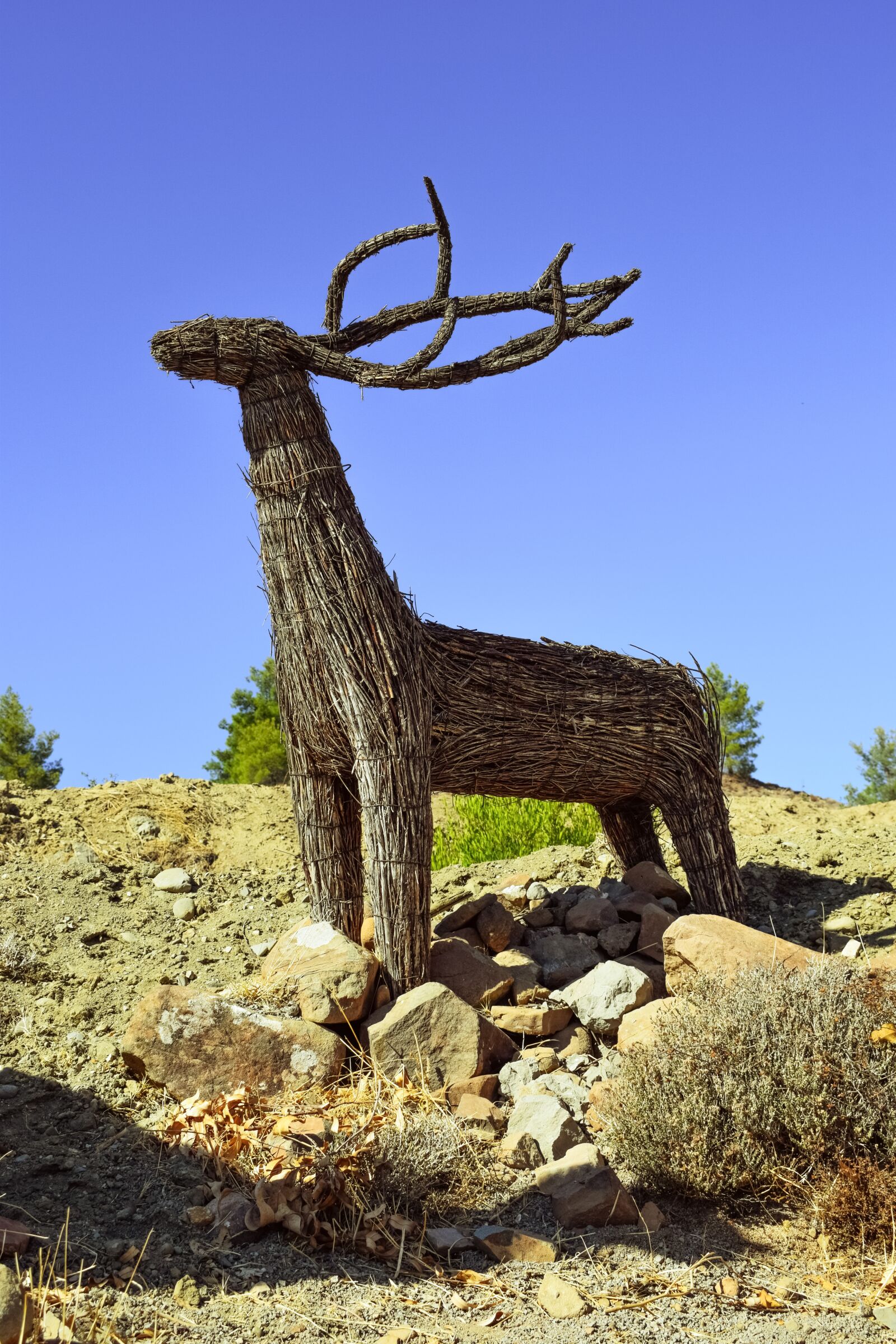 Nikon D3300 sample photo. Deer, sculpture, dried reeds photography