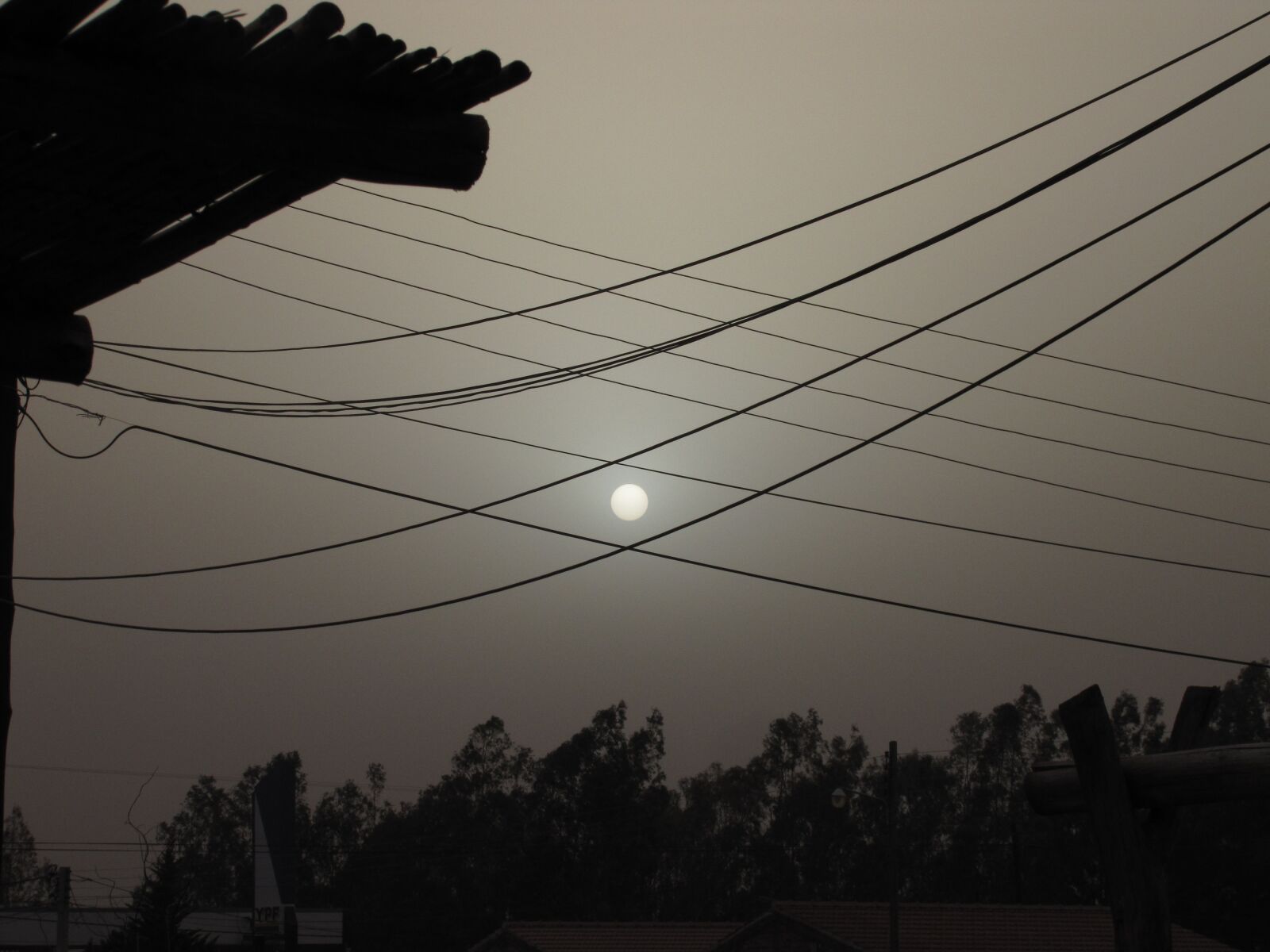 Canon PowerShot SX20 IS sample photo. Sun, wire, foggy photography