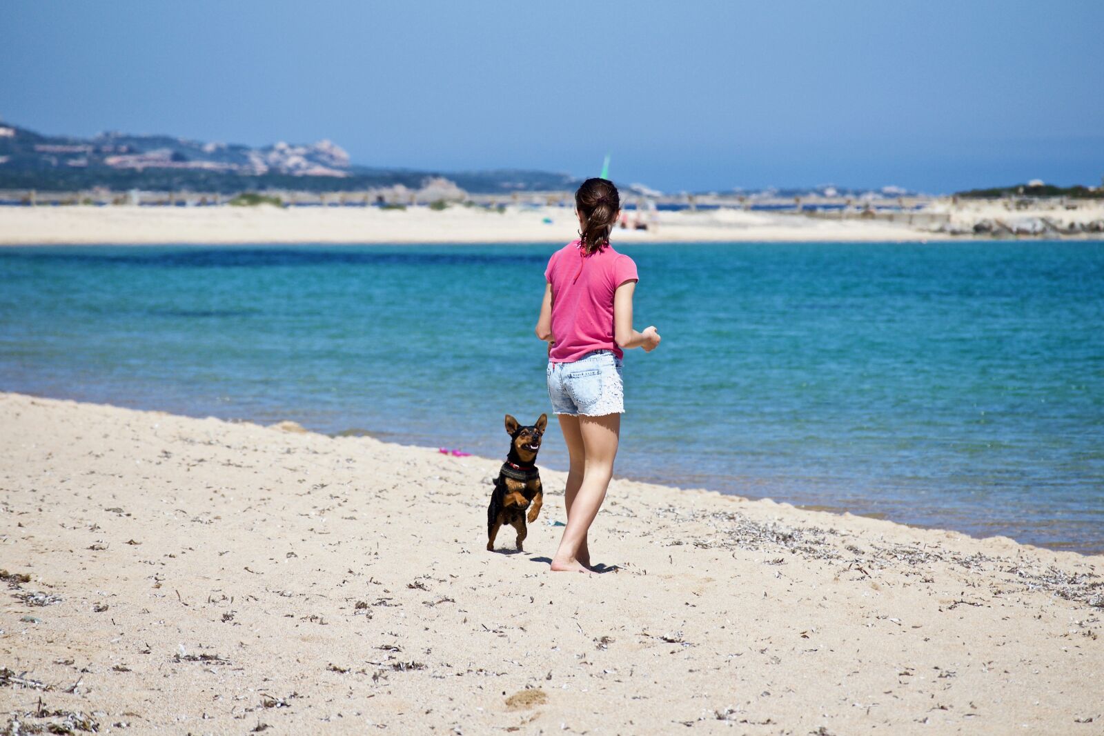 Canon EOS M sample photo. Girl, dog, sand photography