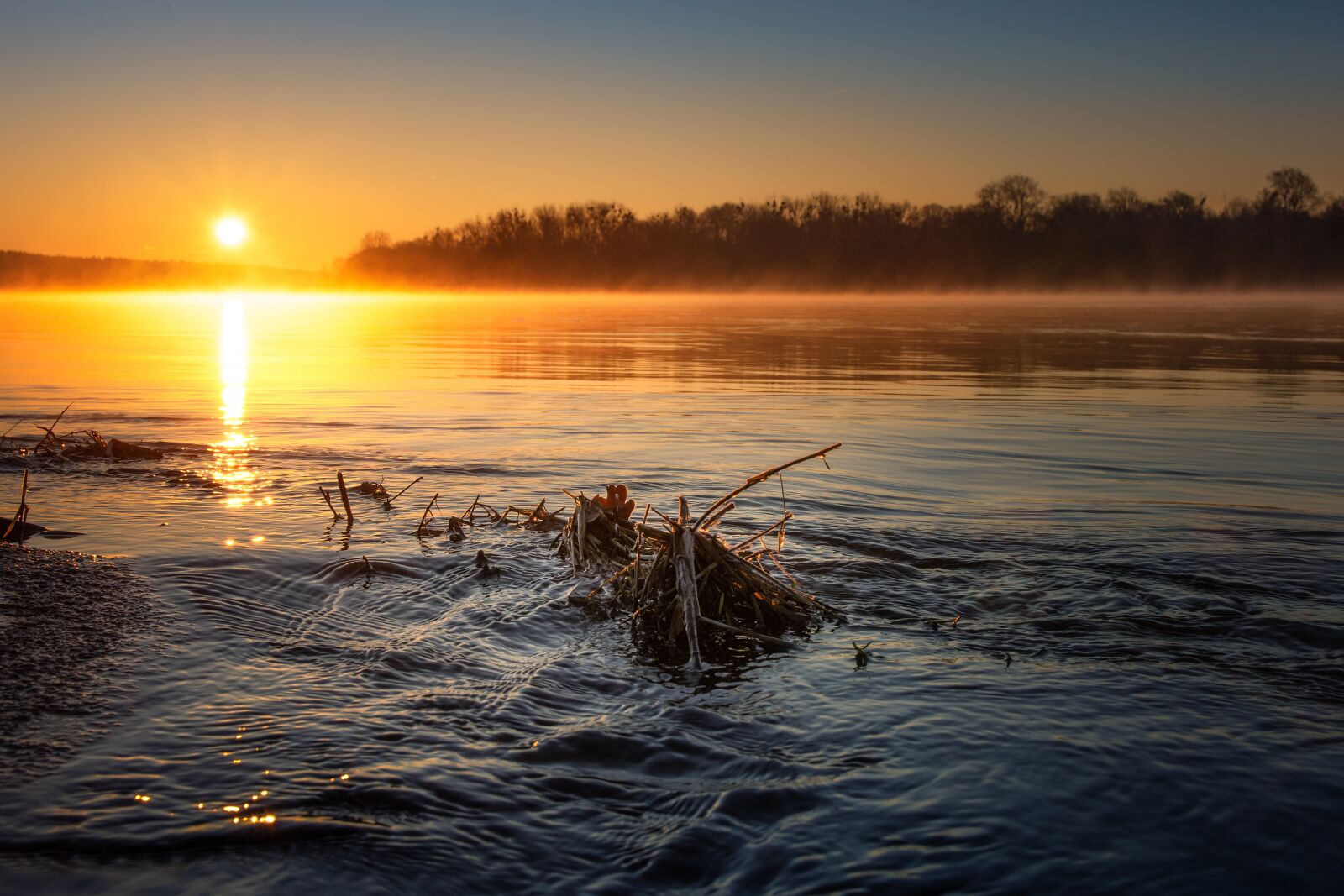 Nikon D7200 sample photo. Sunrise, river, elbe photography