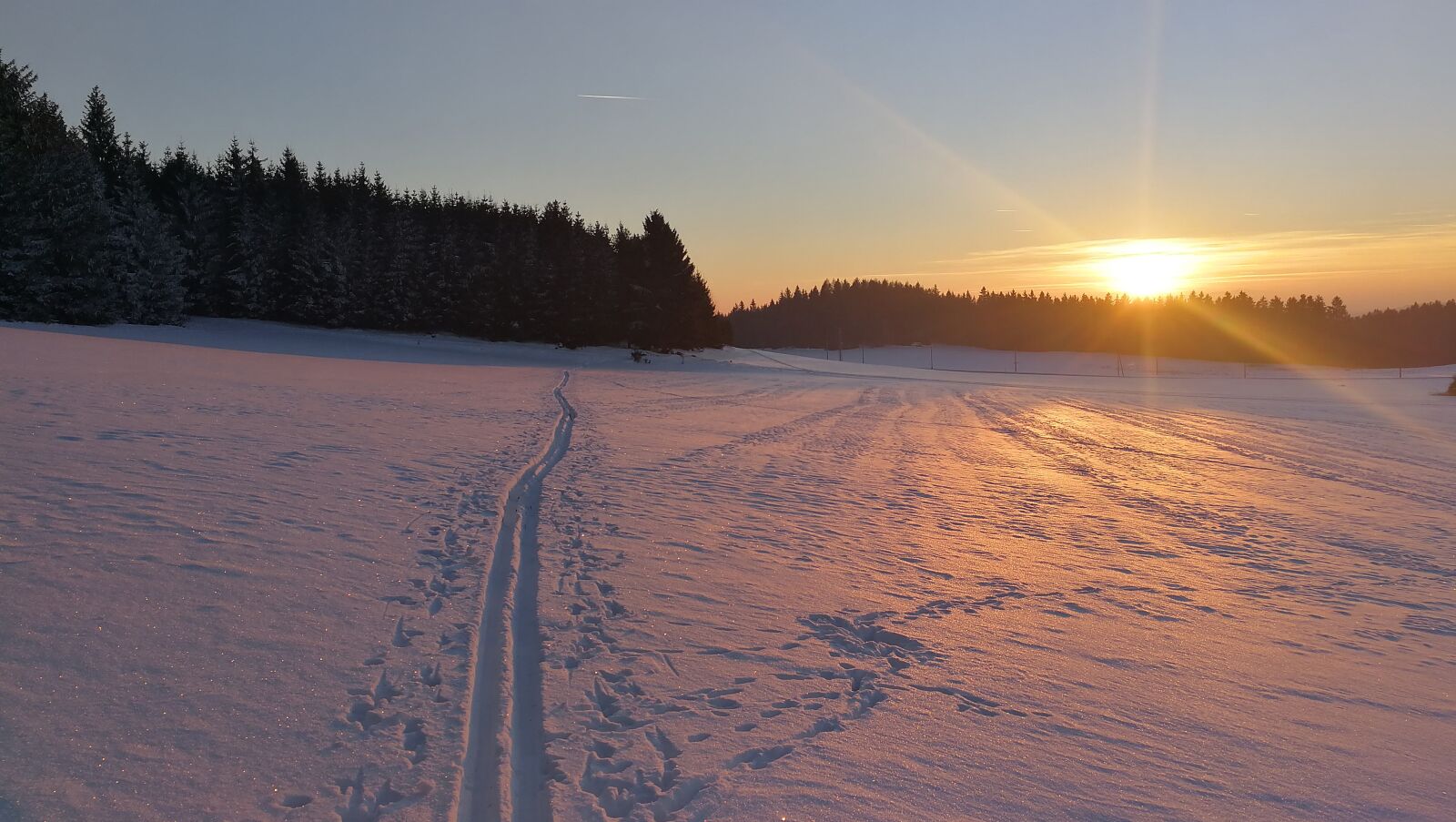 HUAWEI Mate 9 sample photo. Sunset, snow, winter photography