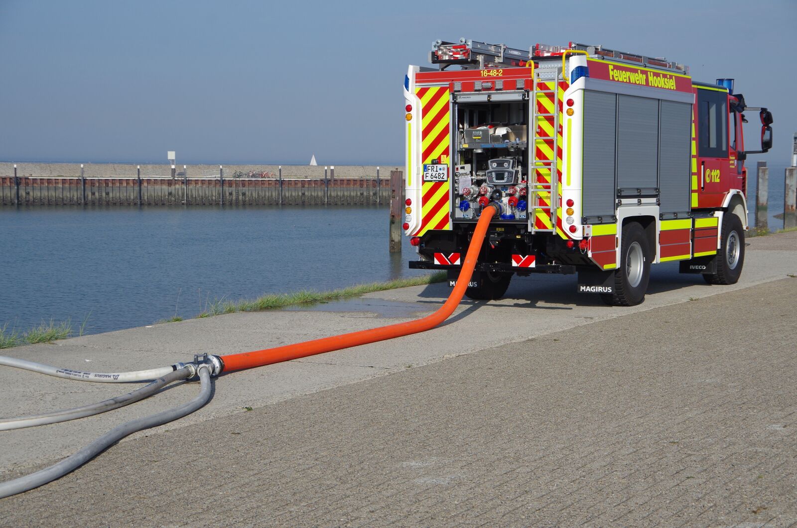 Pentax K-50 sample photo. Fire, hooksiel, fire truck photography