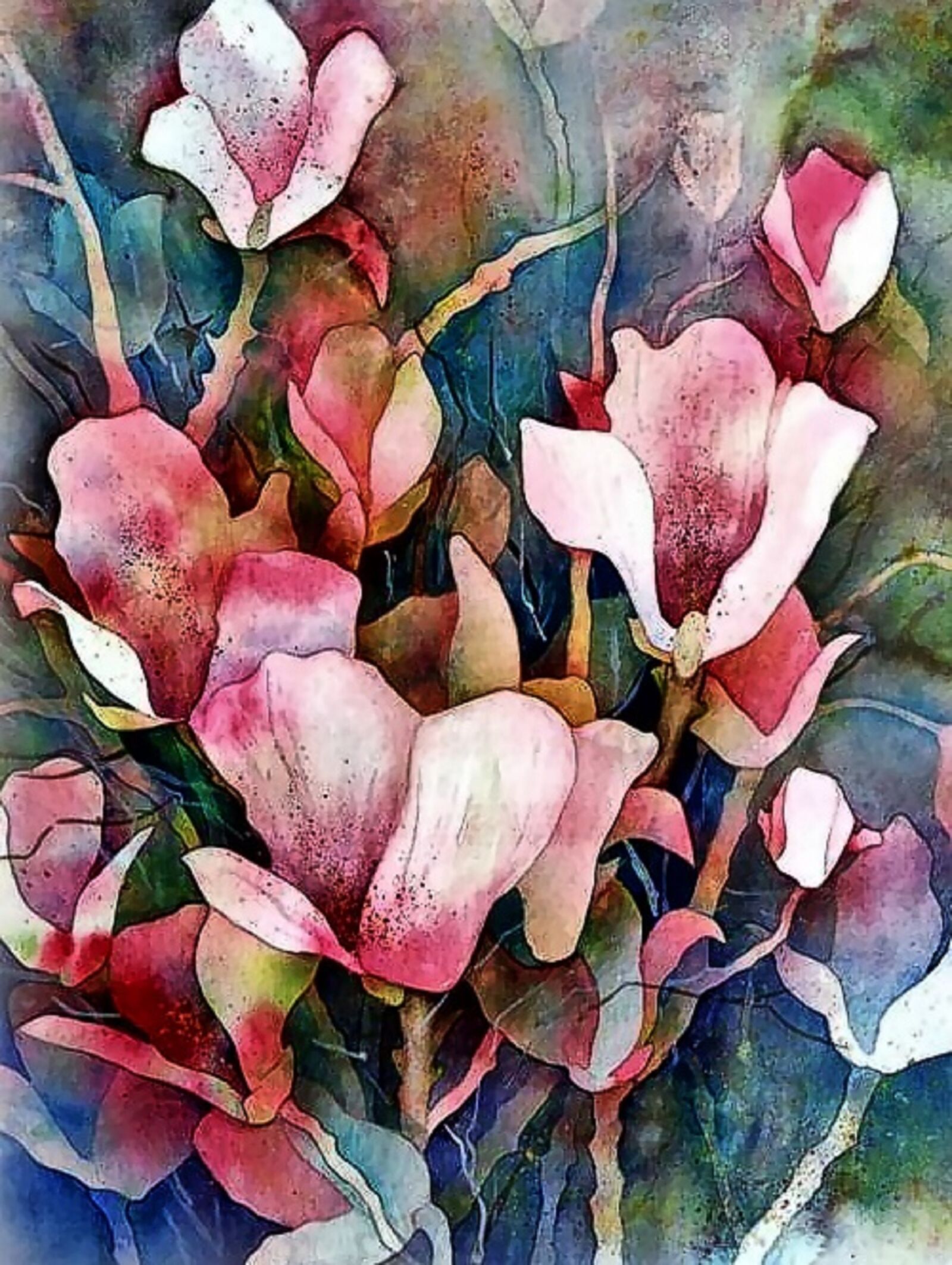 Samsung WB650 / VLUU WB650 /  WB660 sample photo. Watercolour painting, magnolia, painting photography