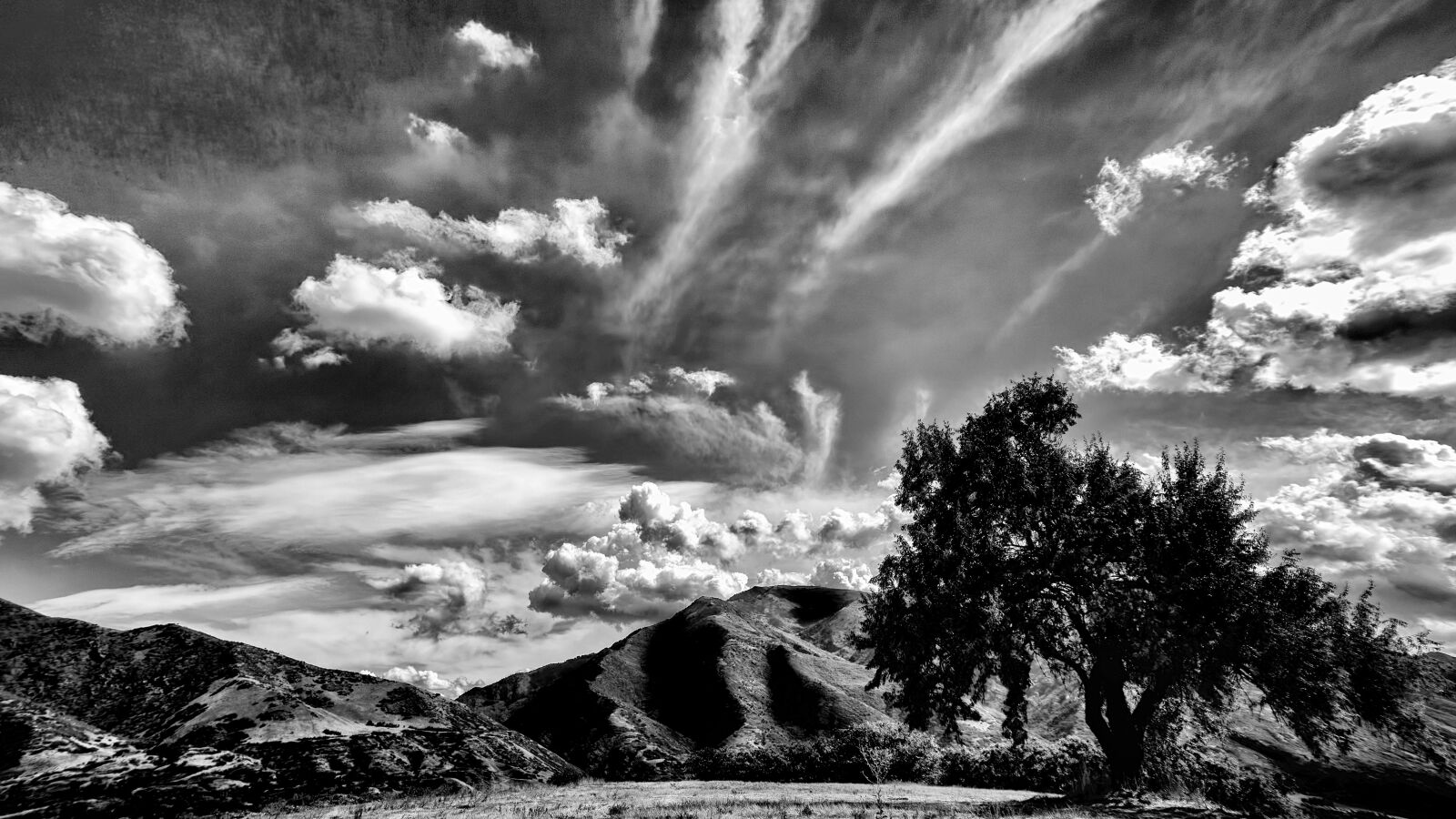 Sony a6000 sample photo. Tree, mountains, sky photography