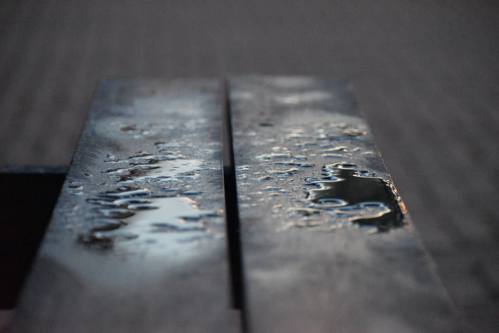 Nikon D3500 sample photo. Bank, bench, rain photography