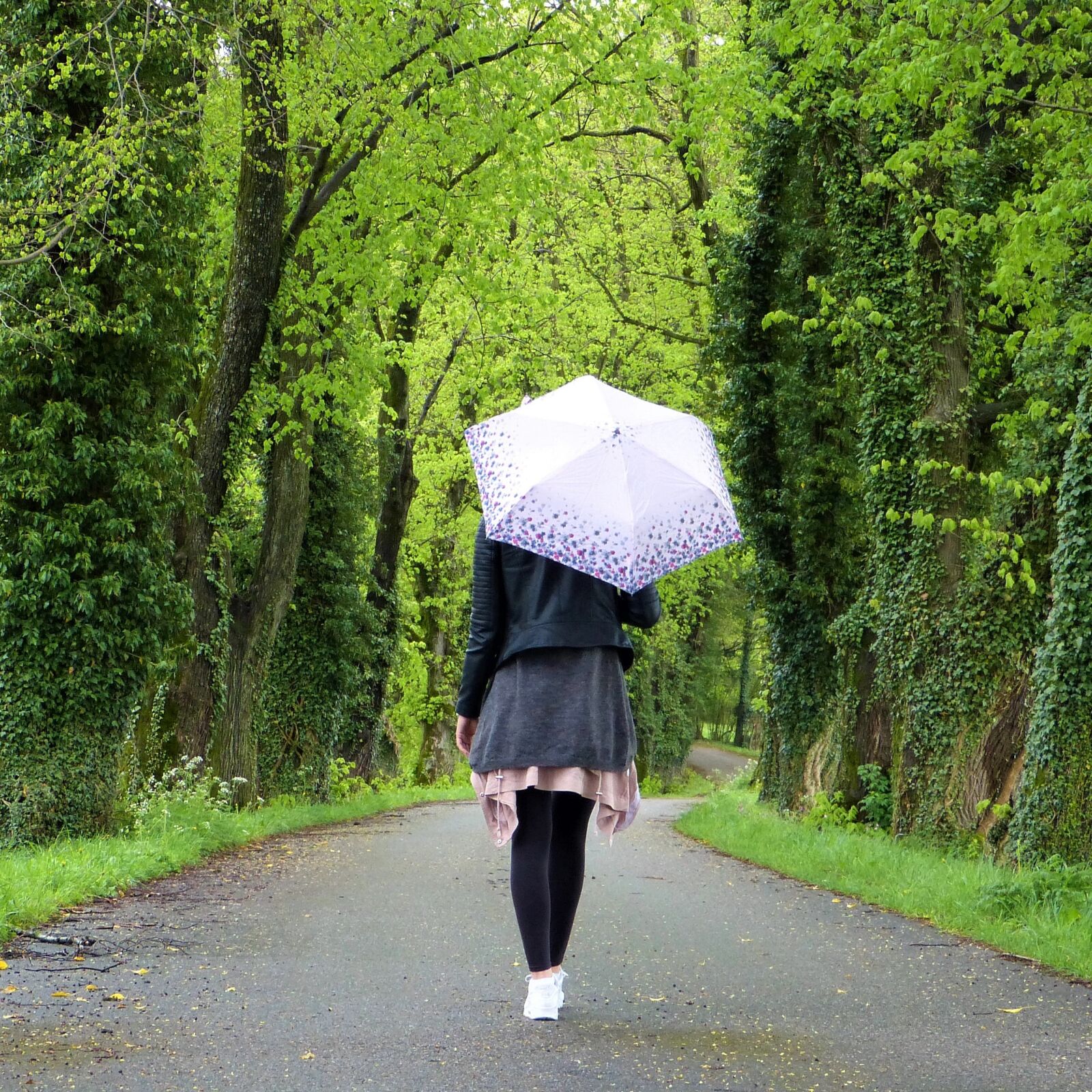 Panasonic Lumix DMC-FZ150 sample photo. Young woman, girl, umbrella photography