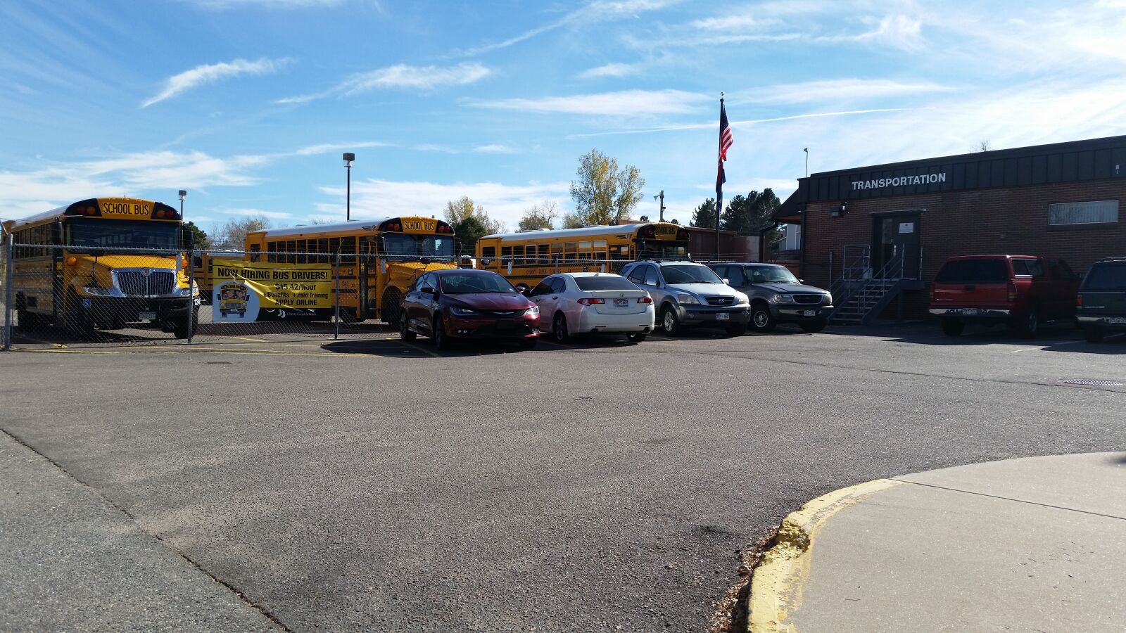 Samsung Galaxy S5 sample photo. Transportation, school bus depot photography