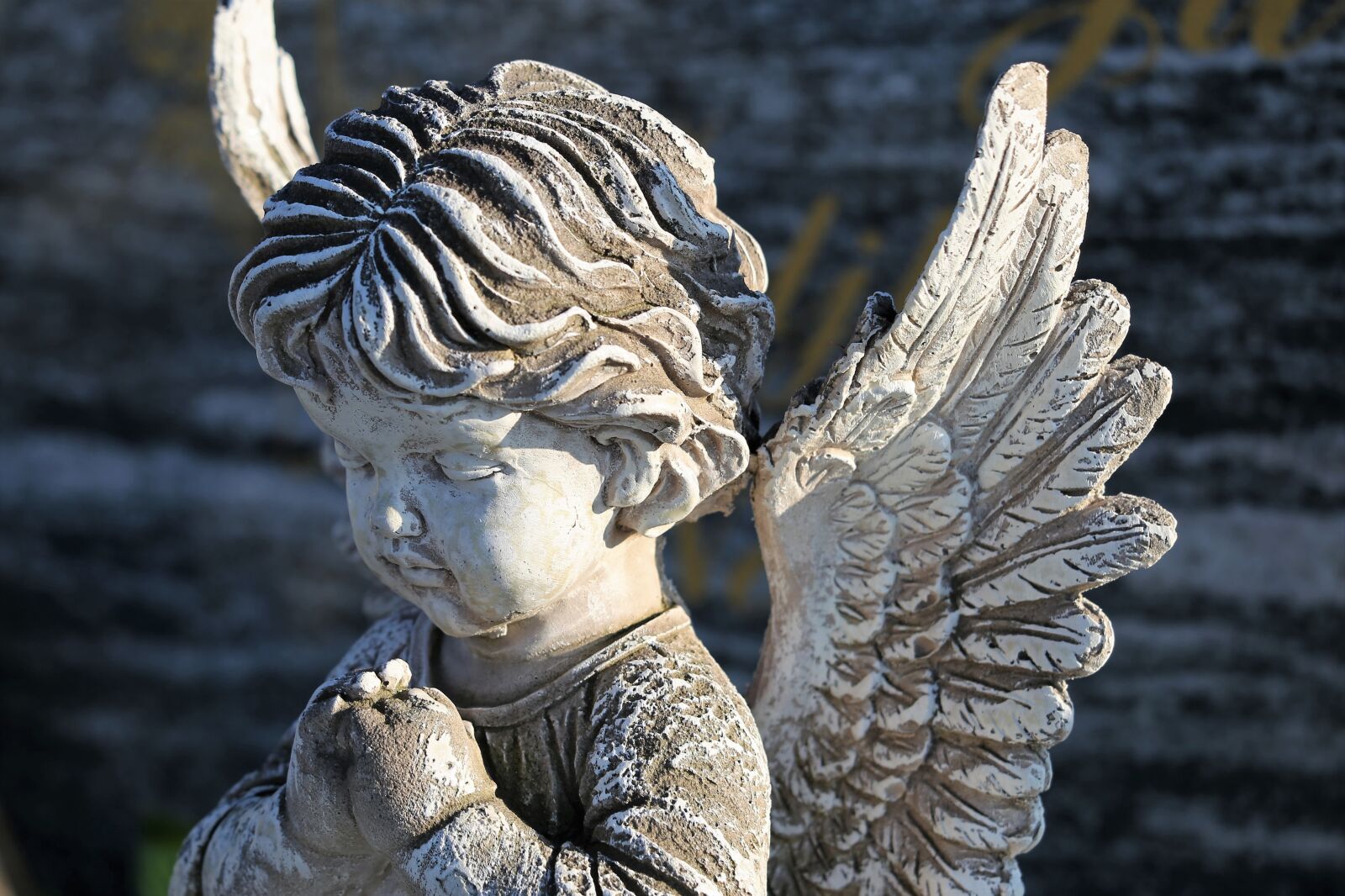Canon EOS 6D sample photo. Angel statue, wings, praying photography