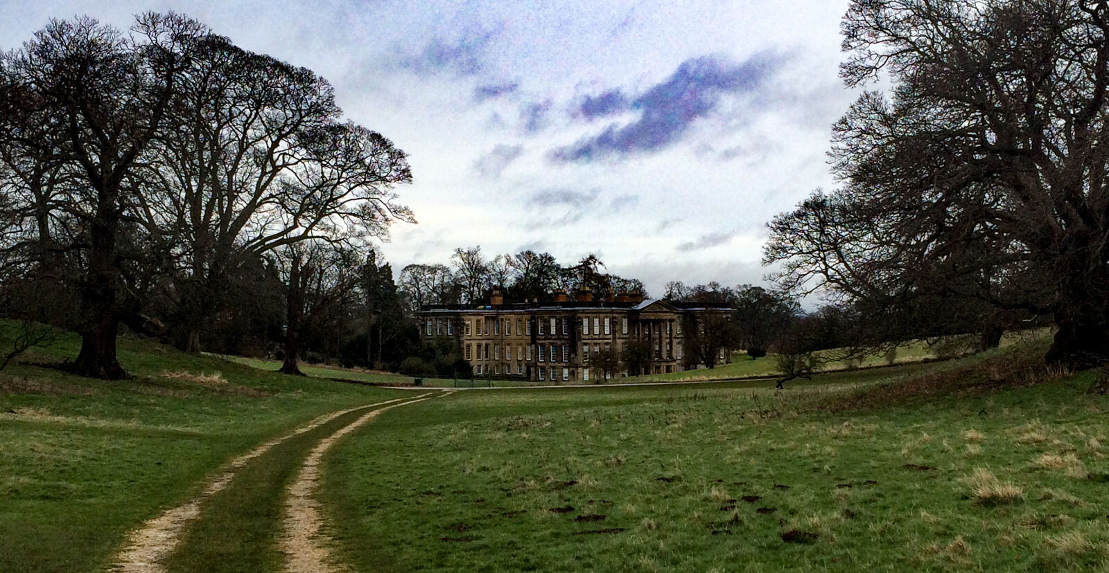 iPhone 5s back camera 4.15mm f/2.2 sample photo. Calke, abbey, clouds, grass photography