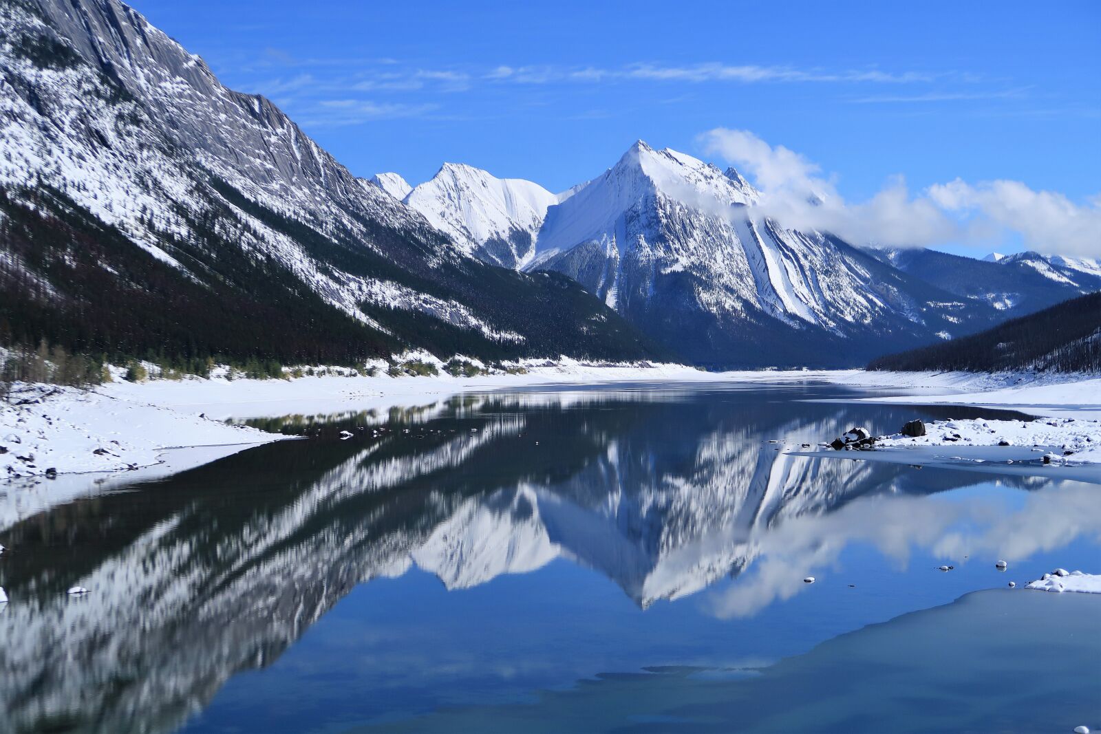 Canon PowerShot G7 X Mark II sample photo. Water reflection, panorama, snow photography