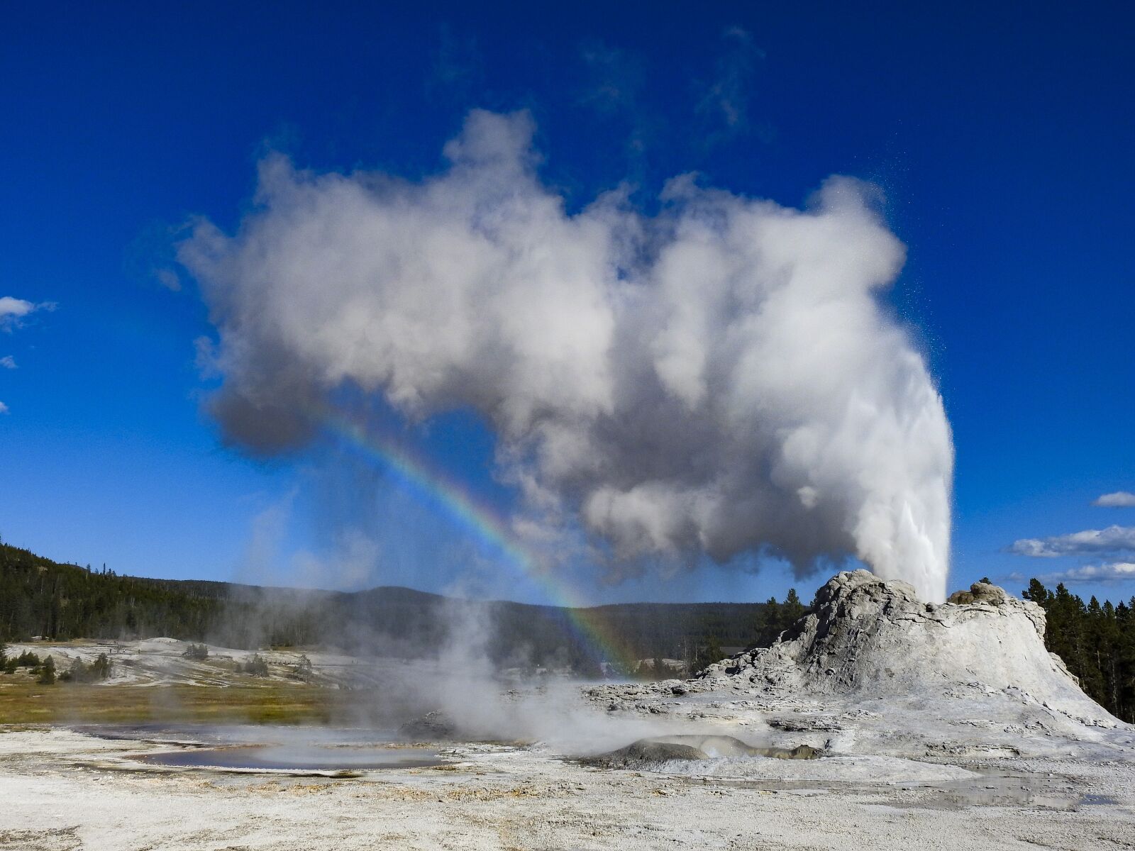 Nikon Coolpix P900 sample photo. Geiser, yellowstone, rainbow photography