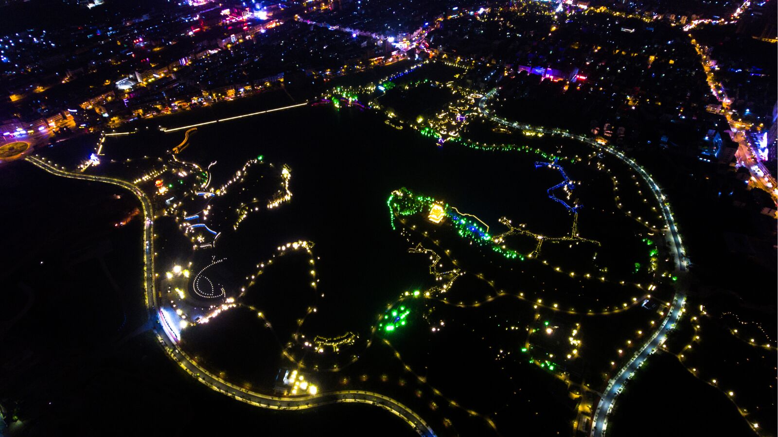 DJI FC330 sample photo. Golden lion lake, night photography