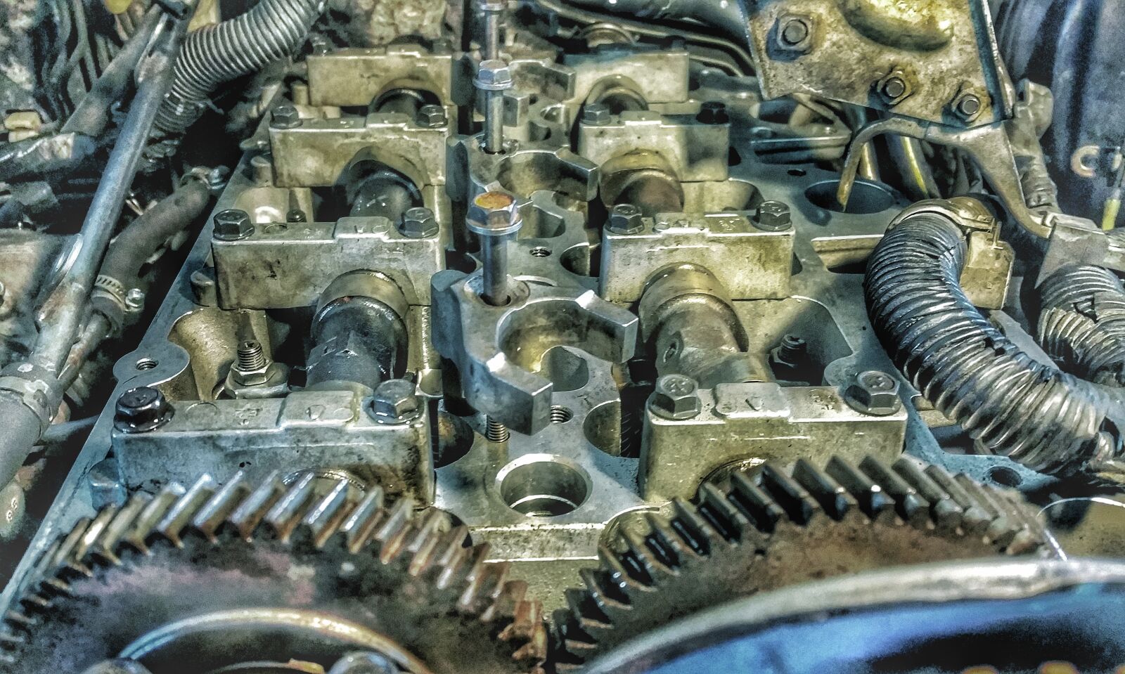 Samsung Galaxy Note4 sample photo. Engine, camshafts, gears photography