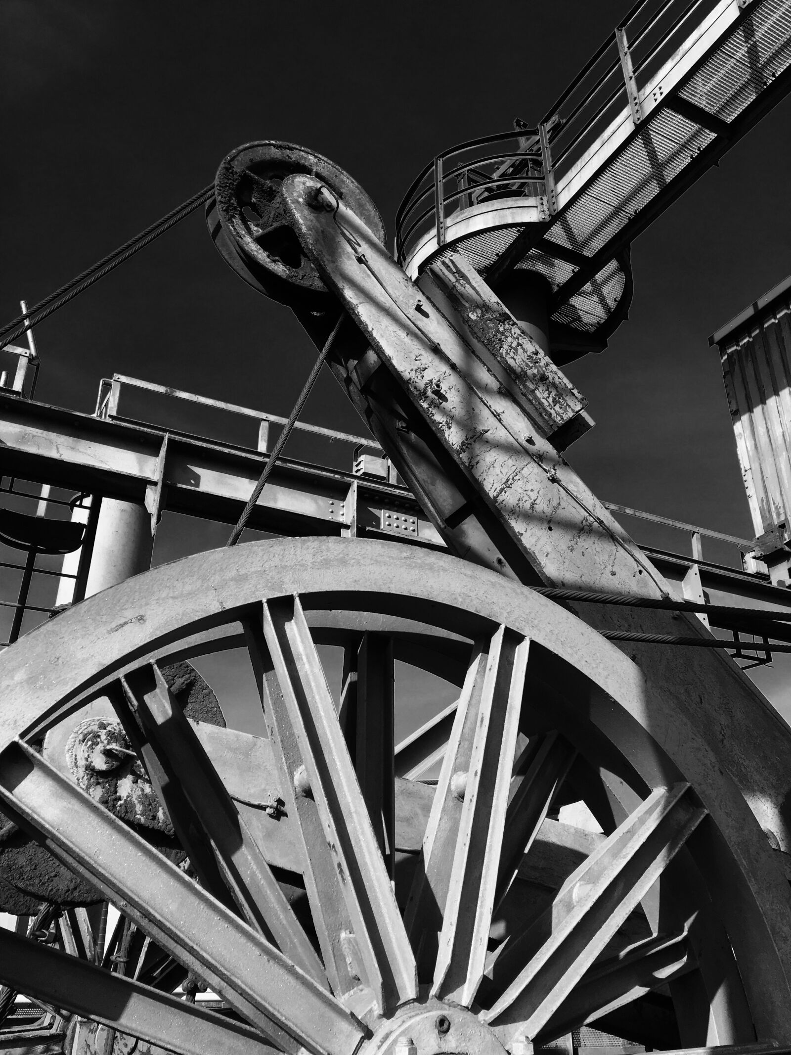 Apple iPhone 6s sample photo. Industrial, black white, factory photography