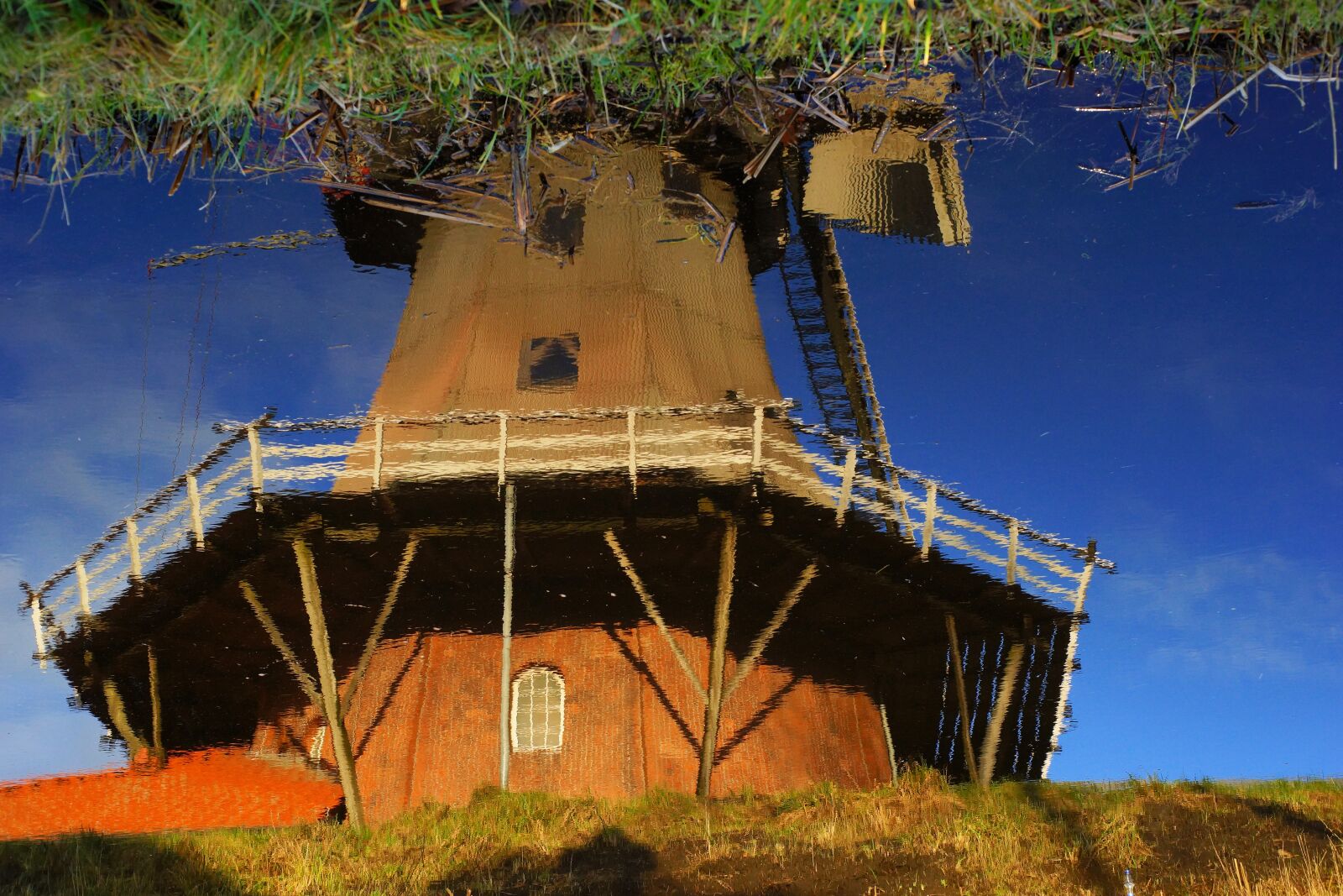 Sony a99 II sample photo. Windmill, mirroring, water reflection photography