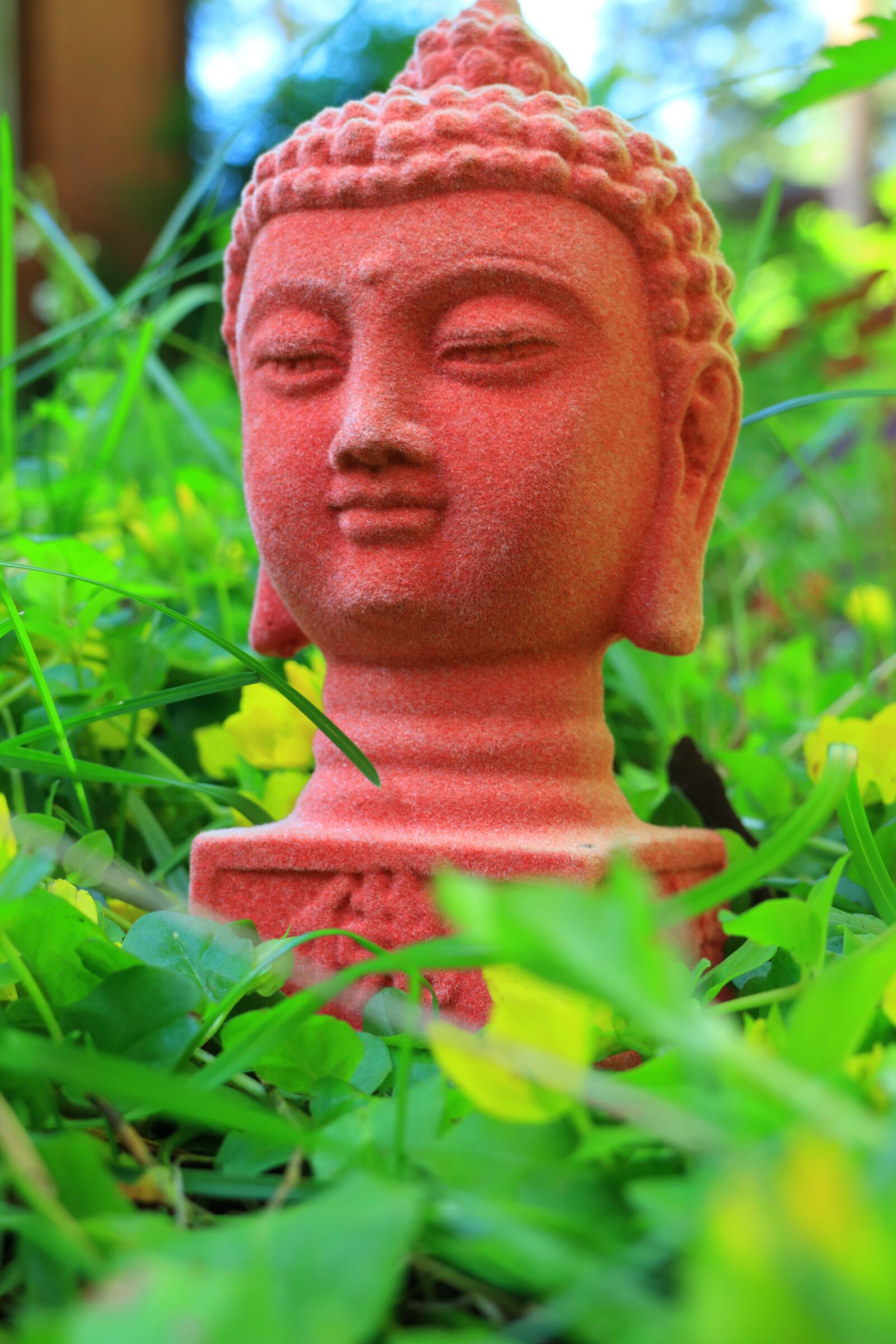 Canon EOS M sample photo. Red, buddhist, buddha statue photography
