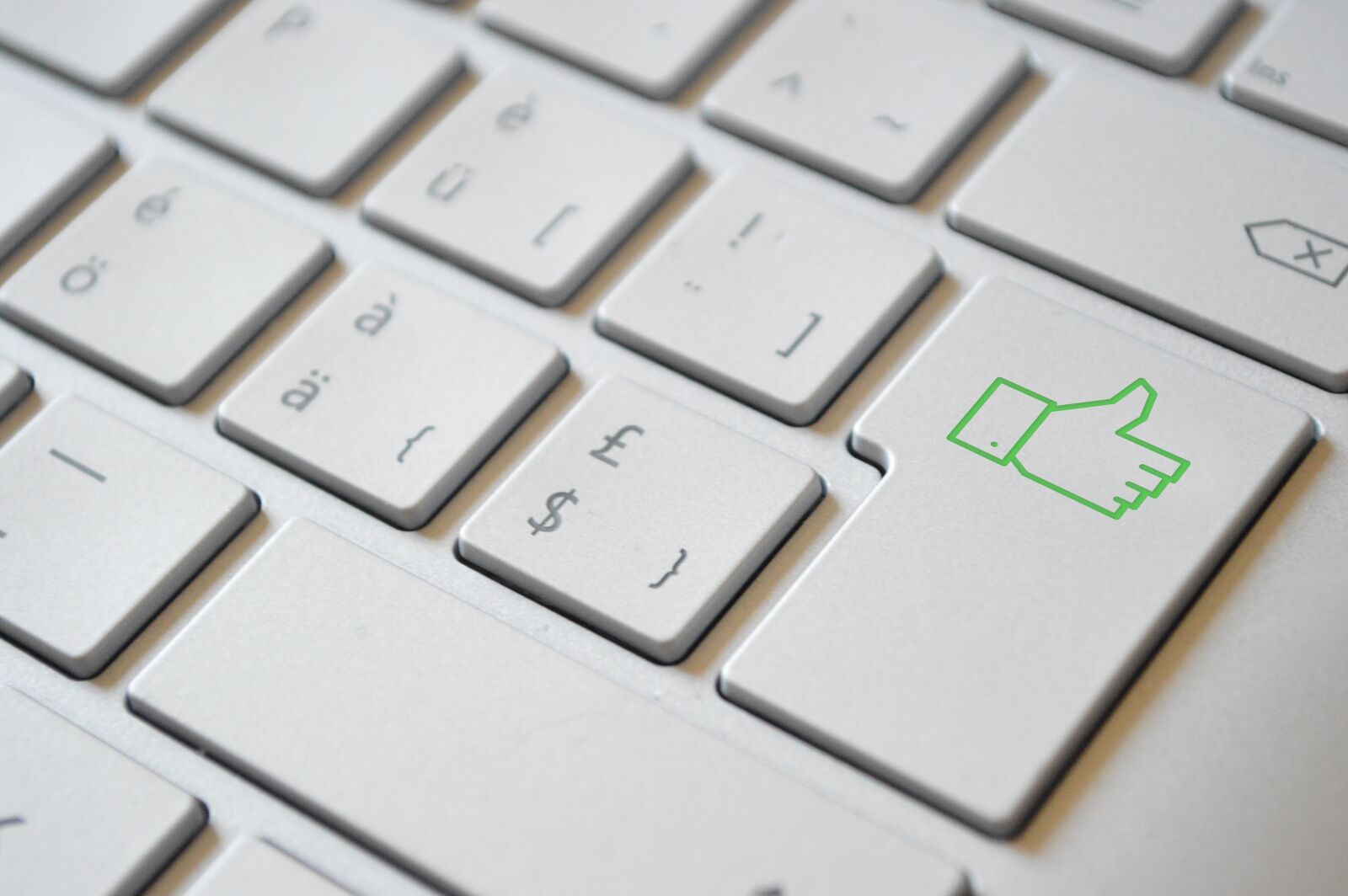 Nikon D3200 sample photo. Thumbs up, like, keyboard photography