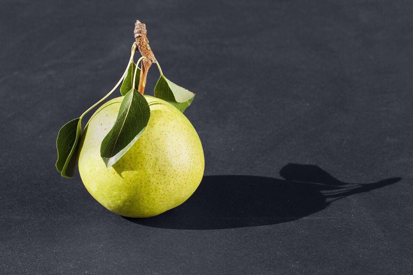 Canon EOS 50D + Canon EF 50mm F1.4 USM sample photo. Pear, black background, vitamins photography