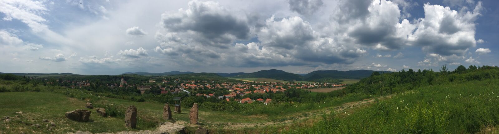 iPhone 6 back camera 4.15mm f/2.2 sample photo. Forest, village, panorama photography