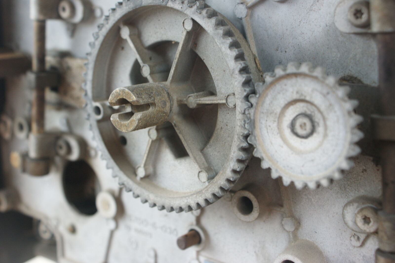 Sony Alpha DSLR-A350 sample photo. Antique, cogs, gaspump, gears photography