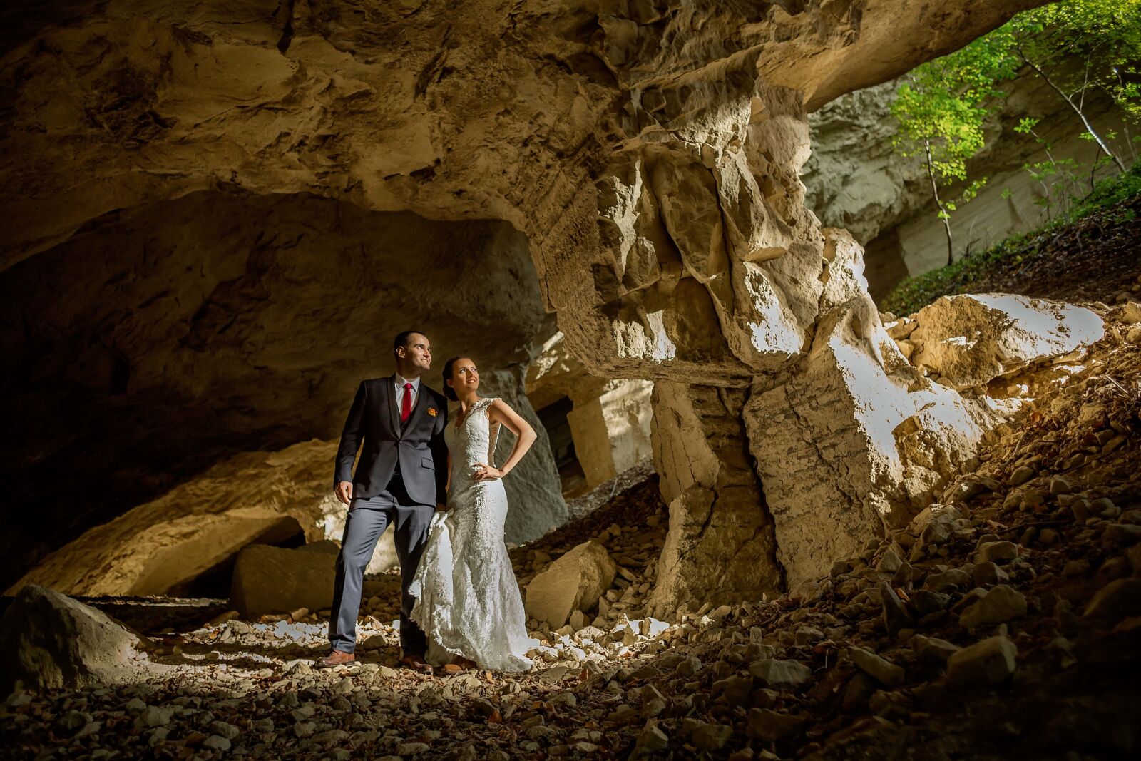 Canon EF 28mm F1.8 USM sample photo. Cave, underground, just married photography