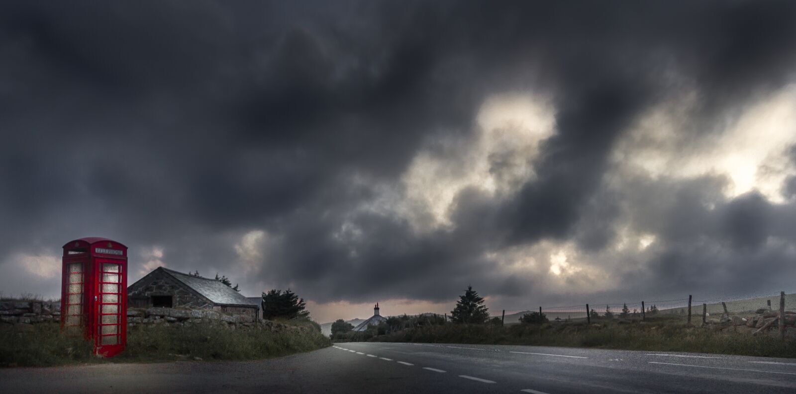 Canon EOS 550D (EOS Rebel T2i / EOS Kiss X4) sample photo. Clouds, telephone box, road photography