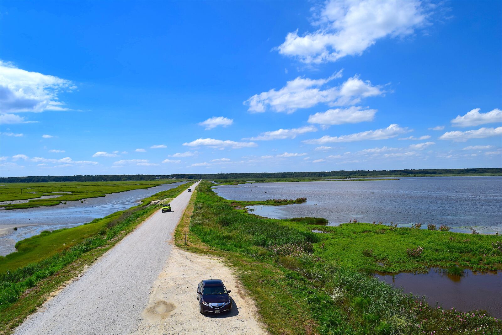 Nikon D3300 sample photo. Marsh, roadway, water photography