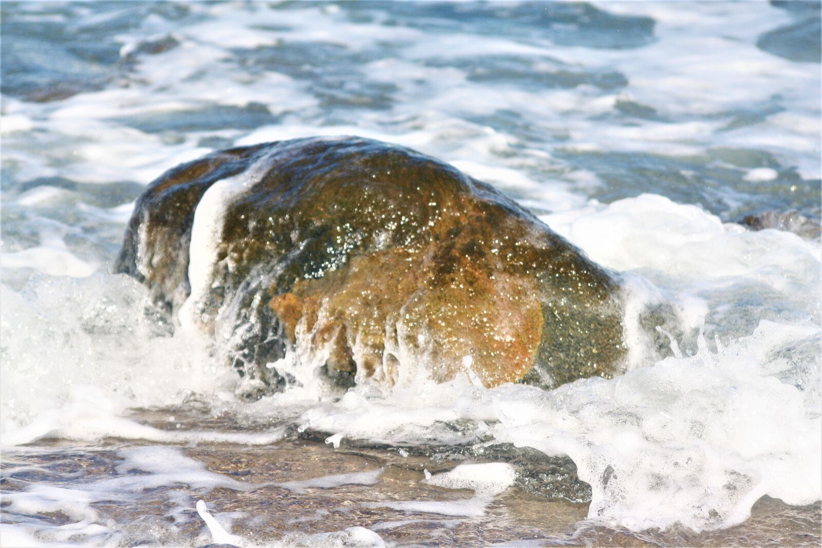 Canon EOS 1000D (EOS Digital Rebel XS / EOS Kiss F) sample photo. Stone, sea, surf photography