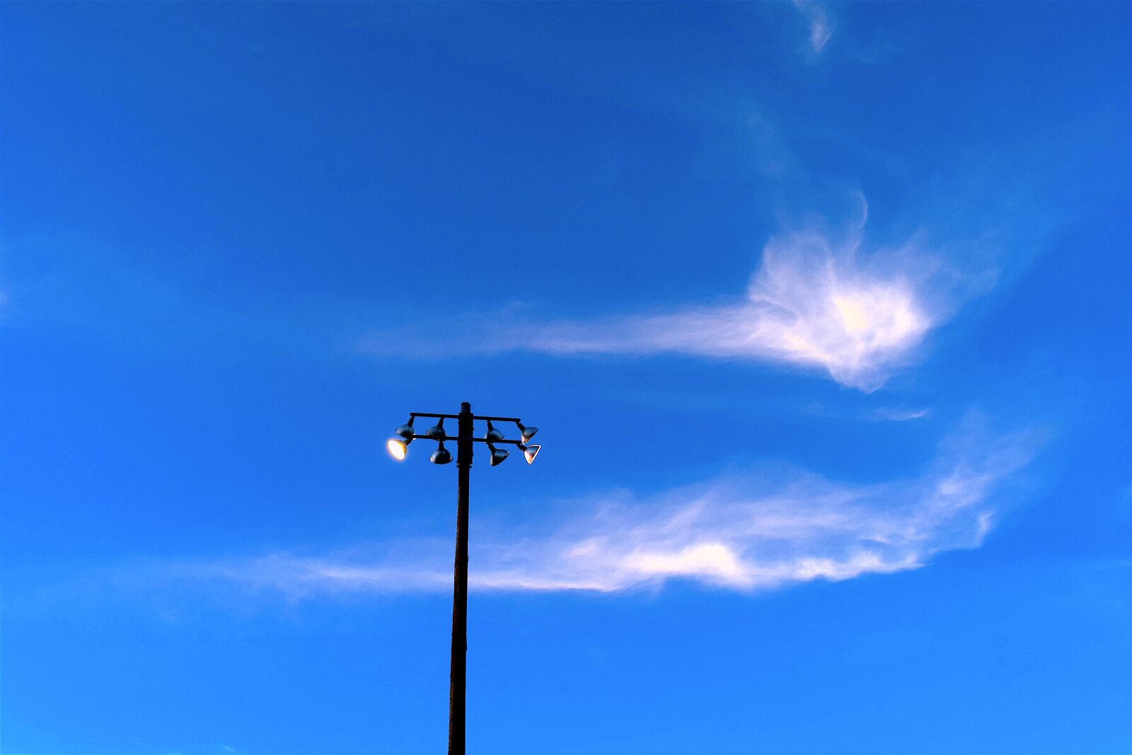 Nikon D3300 sample photo. Light pole, sky, clouds photography