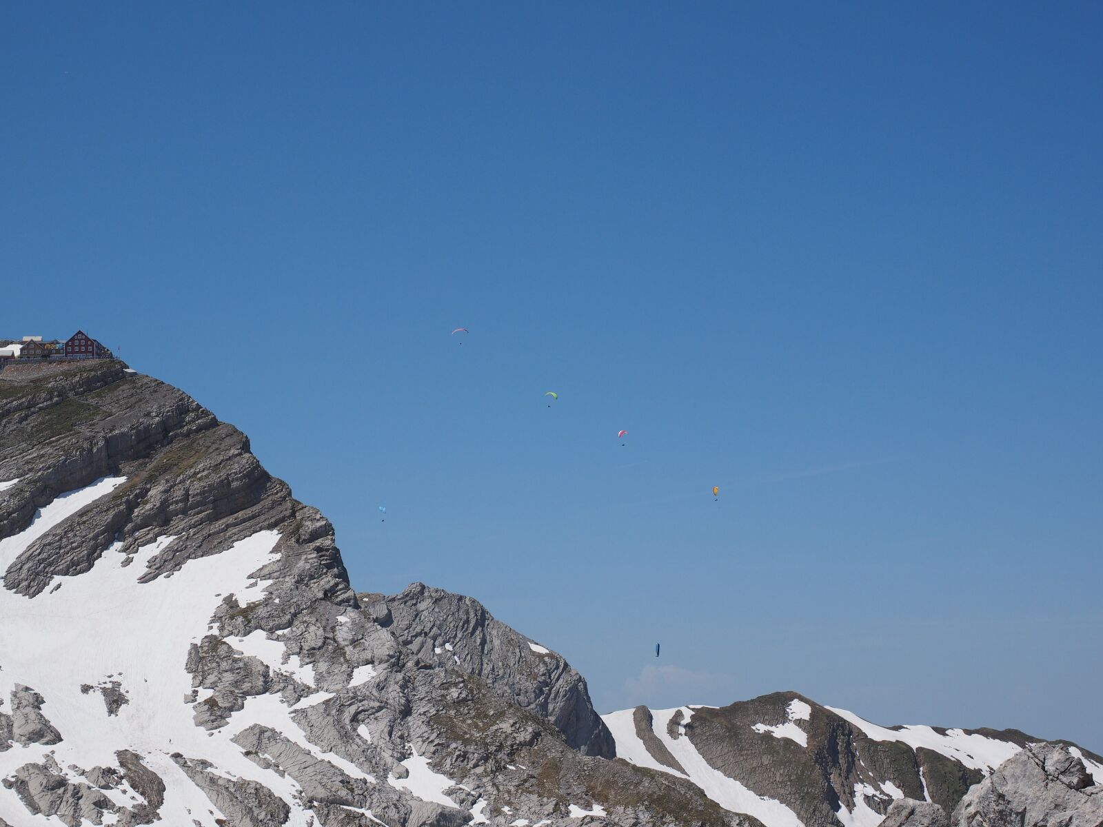 Olympus OM-D E-M1 + Olympus M.Zuiko Digital ED 12-40mm F2.8 Pro sample photo. Paraglider, mountain, säntis photography