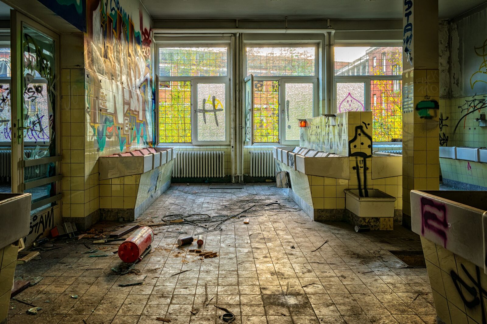 Nikon D3300 sample photo. Lost places, washroom, factory photography