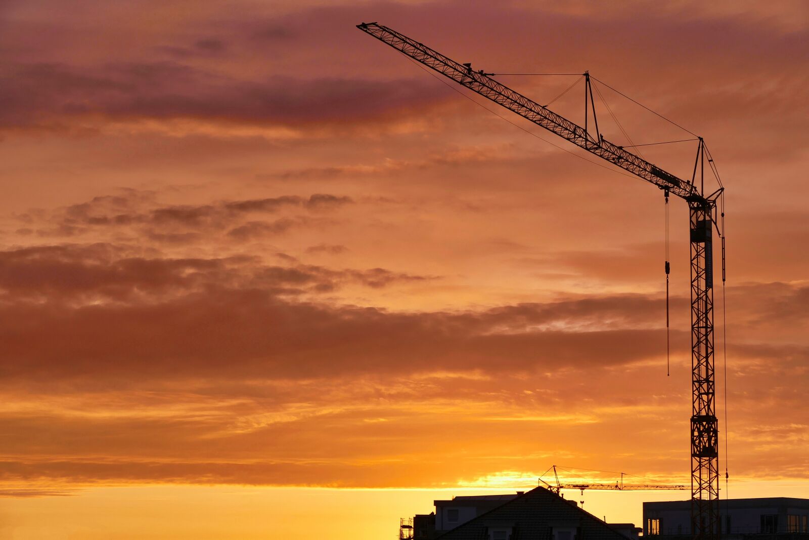 Panasonic Lumix DMC-FZ1000 sample photo. Sunset, crane, sky photography