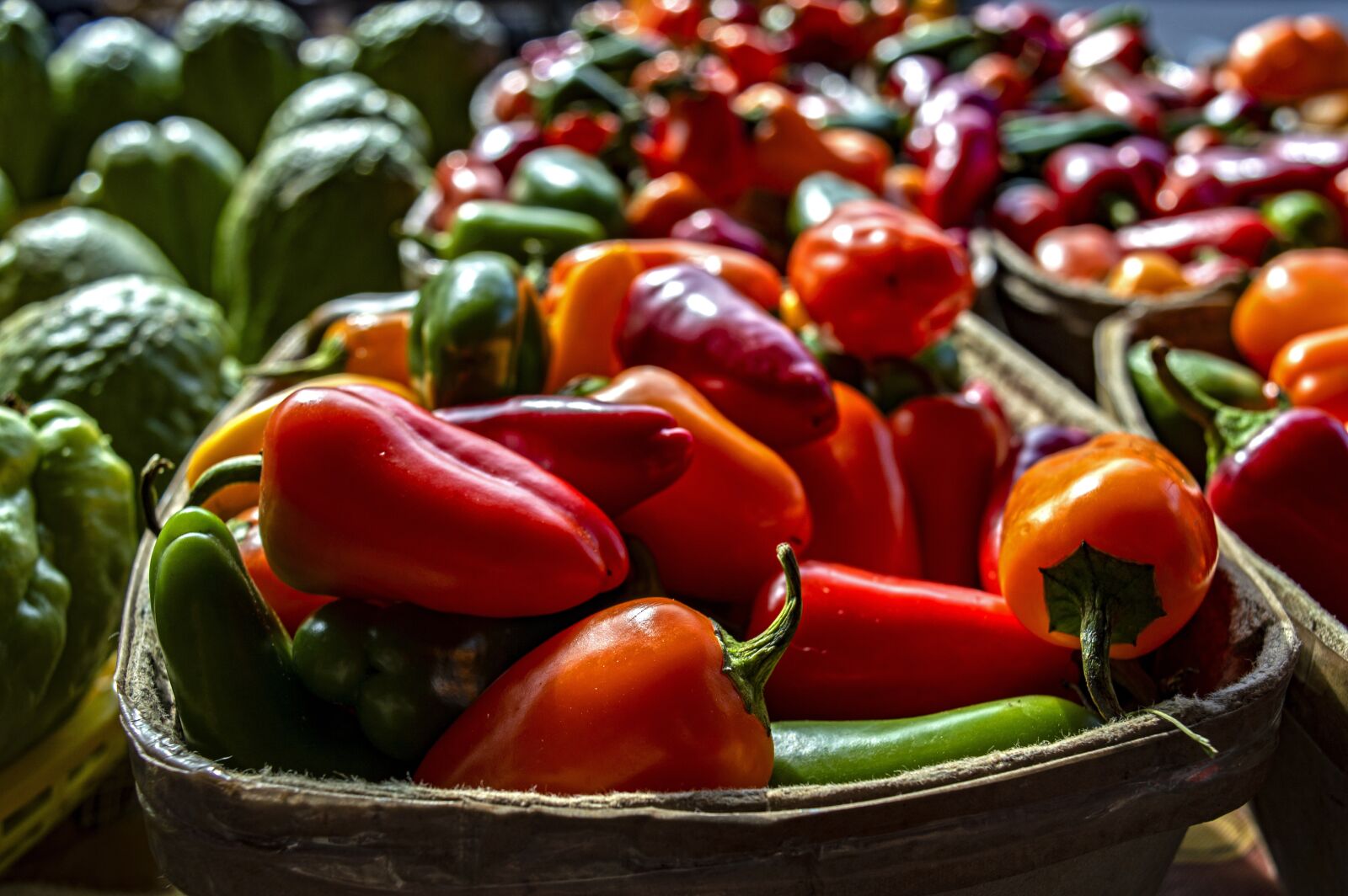 Nikon D3200 sample photo. Peppers, vegetables, market photography