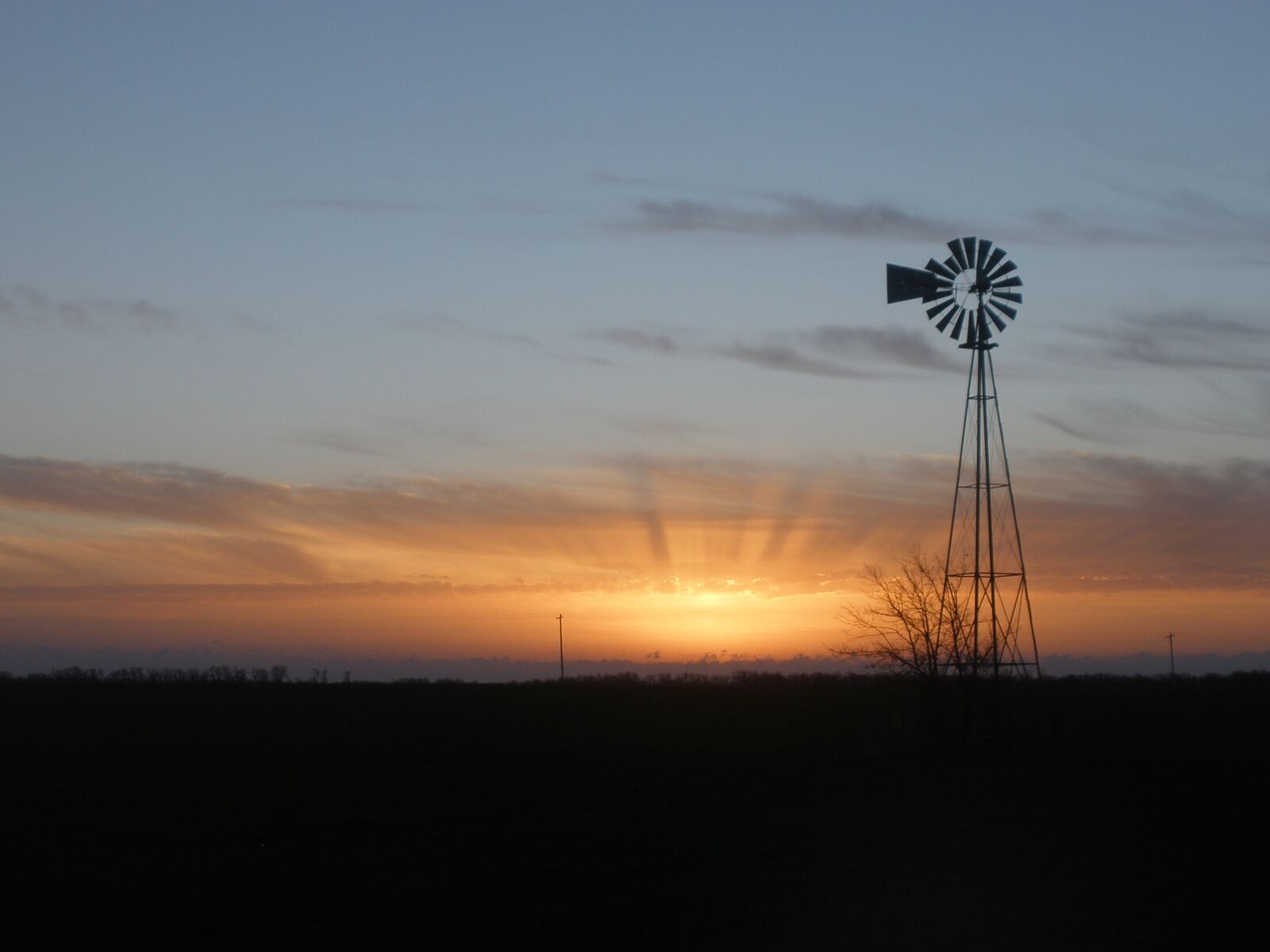 Olympus FE340,X855,C560 sample photo. Windmill, farm, sunrise photography