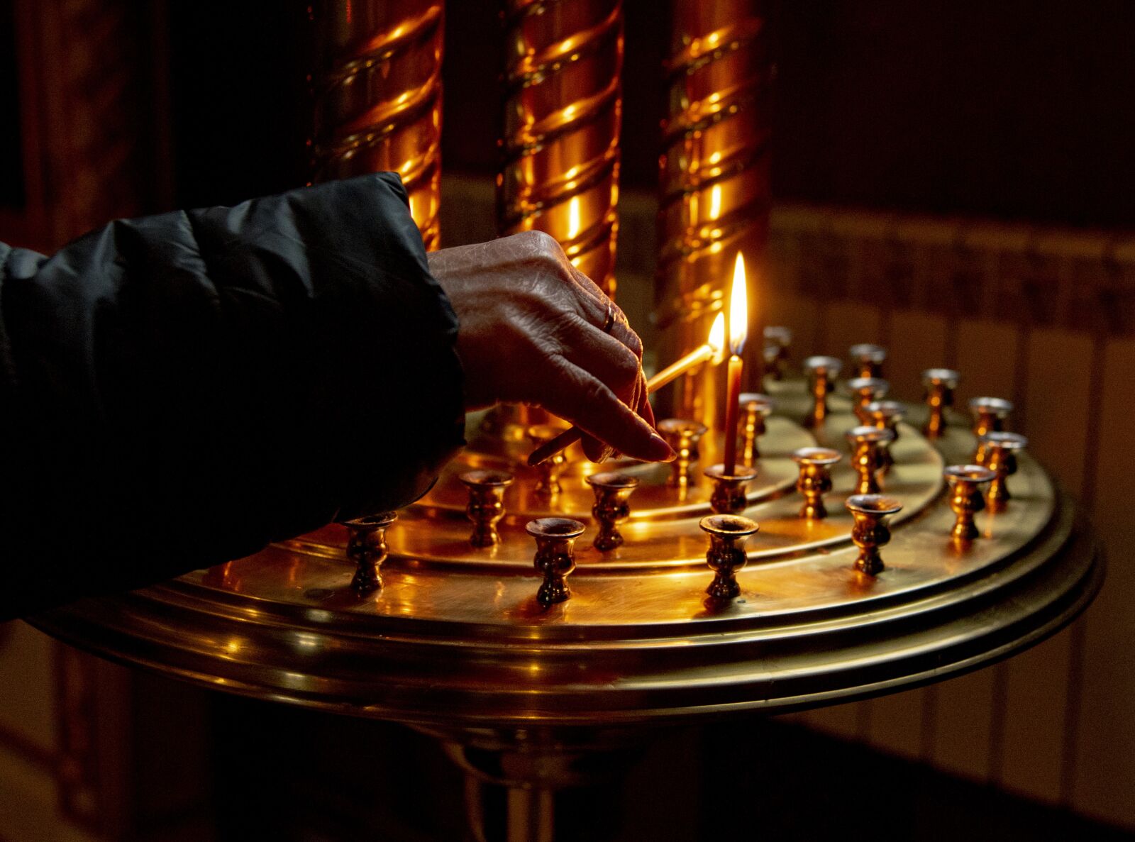 Nikon D750 sample photo. Candles, church, prayer photography