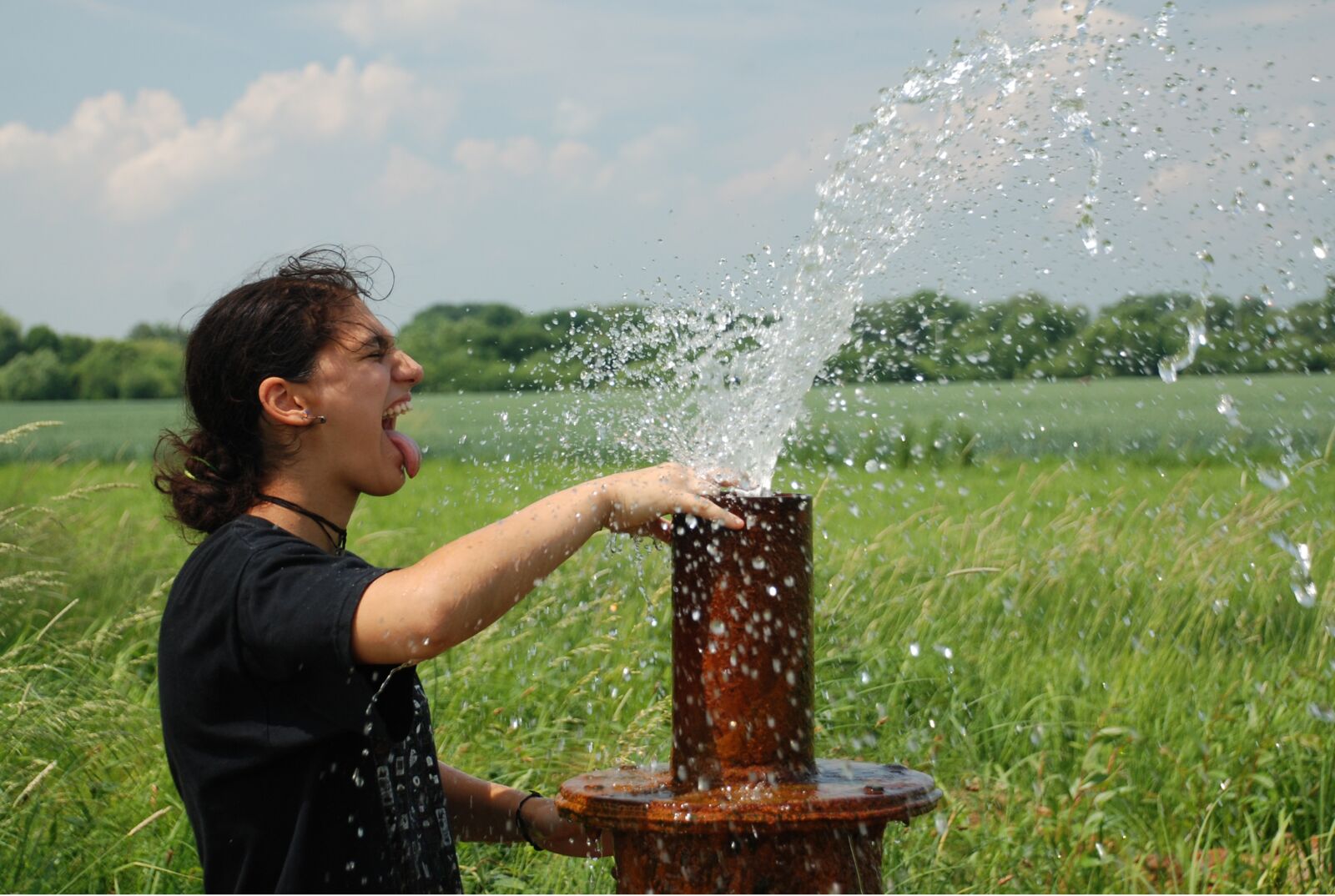 Nikon D80 sample photo. Girl, water, summer photography