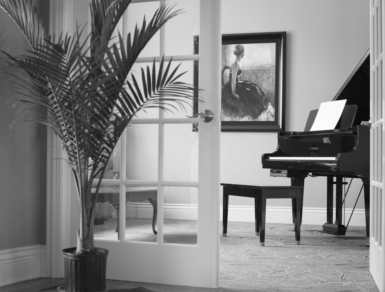 Nikon D810 sample photo. Grand piano, black, instrument photography