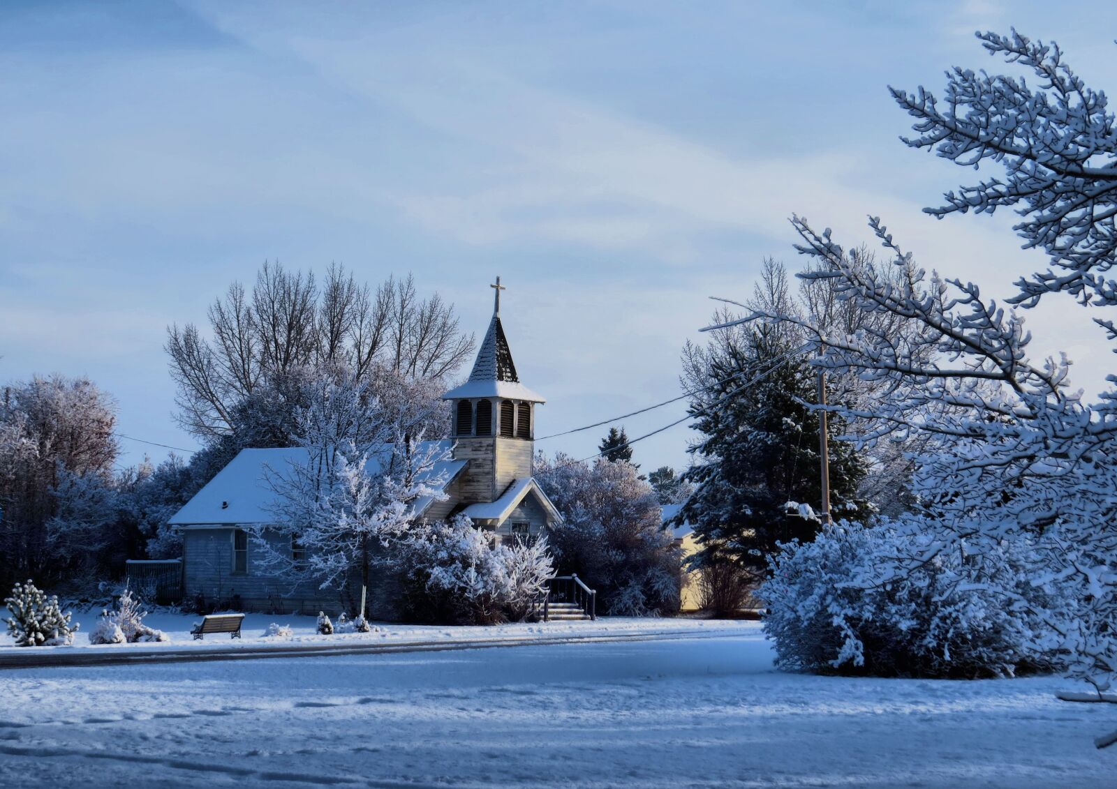 Canon PowerShot SX50 HS sample photo. Snow, church, landscape photography
