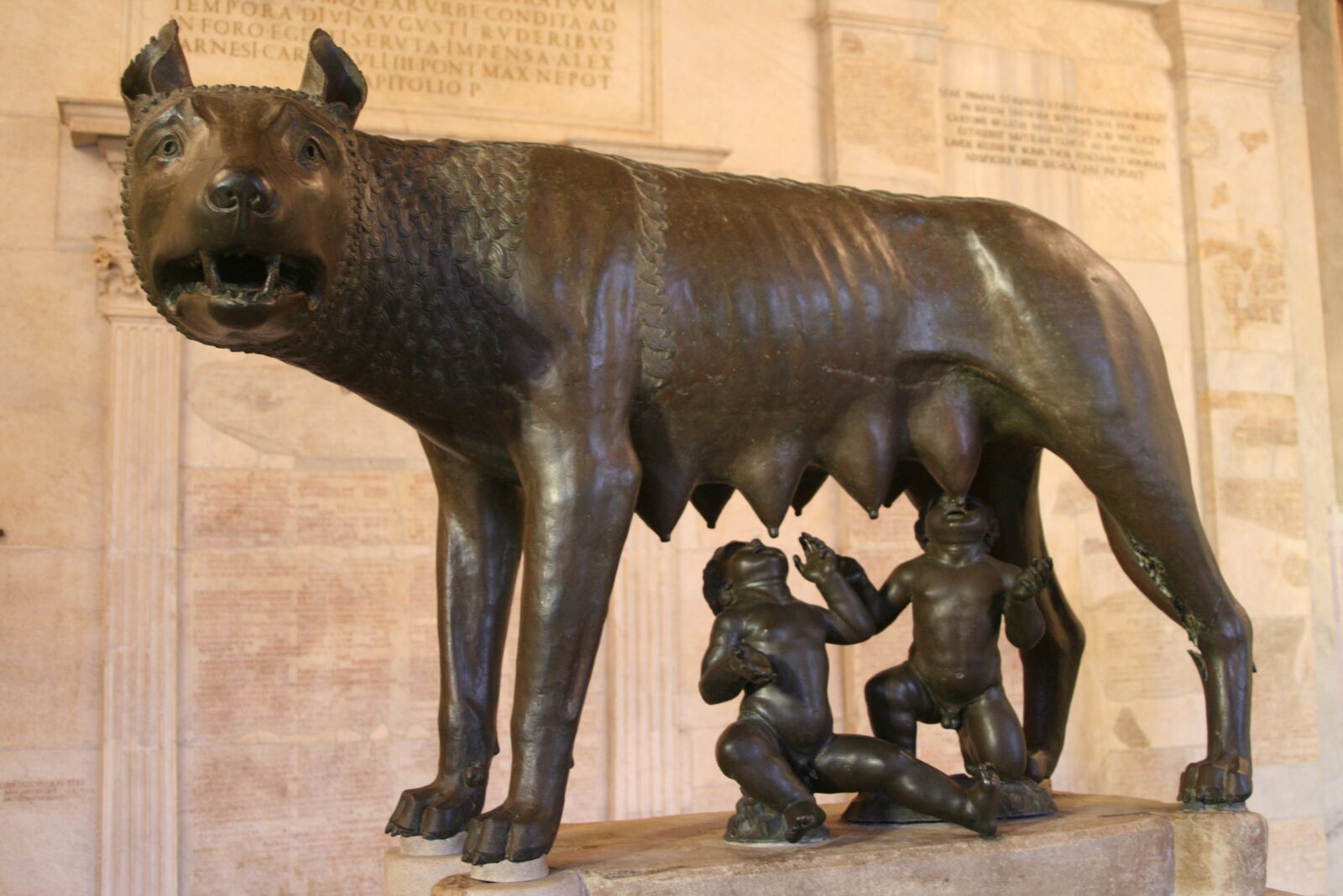 Canon EOS 400D (EOS Digital Rebel XTi / EOS Kiss Digital X) sample photo. Bronze sculpture, capitoline she-wolf photography
