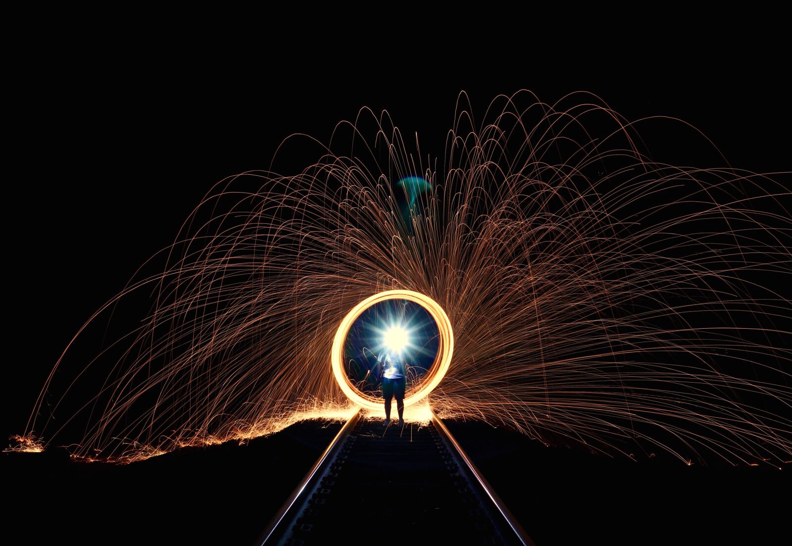 Canon EOS 800D (EOS Rebel T7i / EOS Kiss X9i) sample photo. Sparks, railway, bright, circle photography