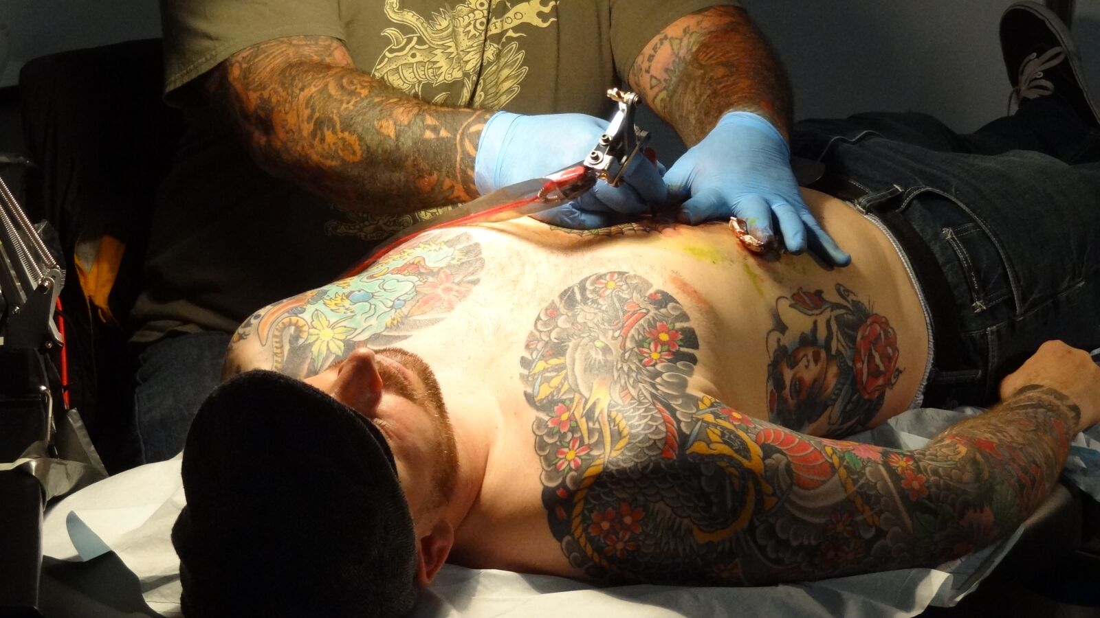 Sony Cyber-shot DSC-HX9V sample photo. Tattoo, biker, tattoo artist photography