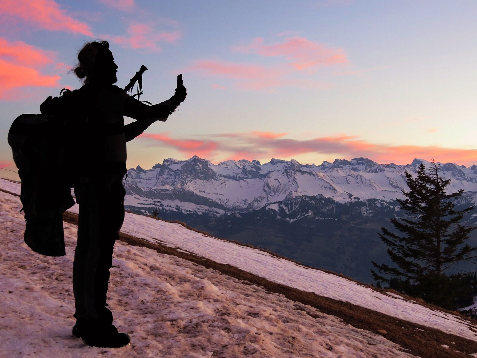 Canon PowerShot SX50 HS sample photo. Rigi, hiking, afterglow photography
