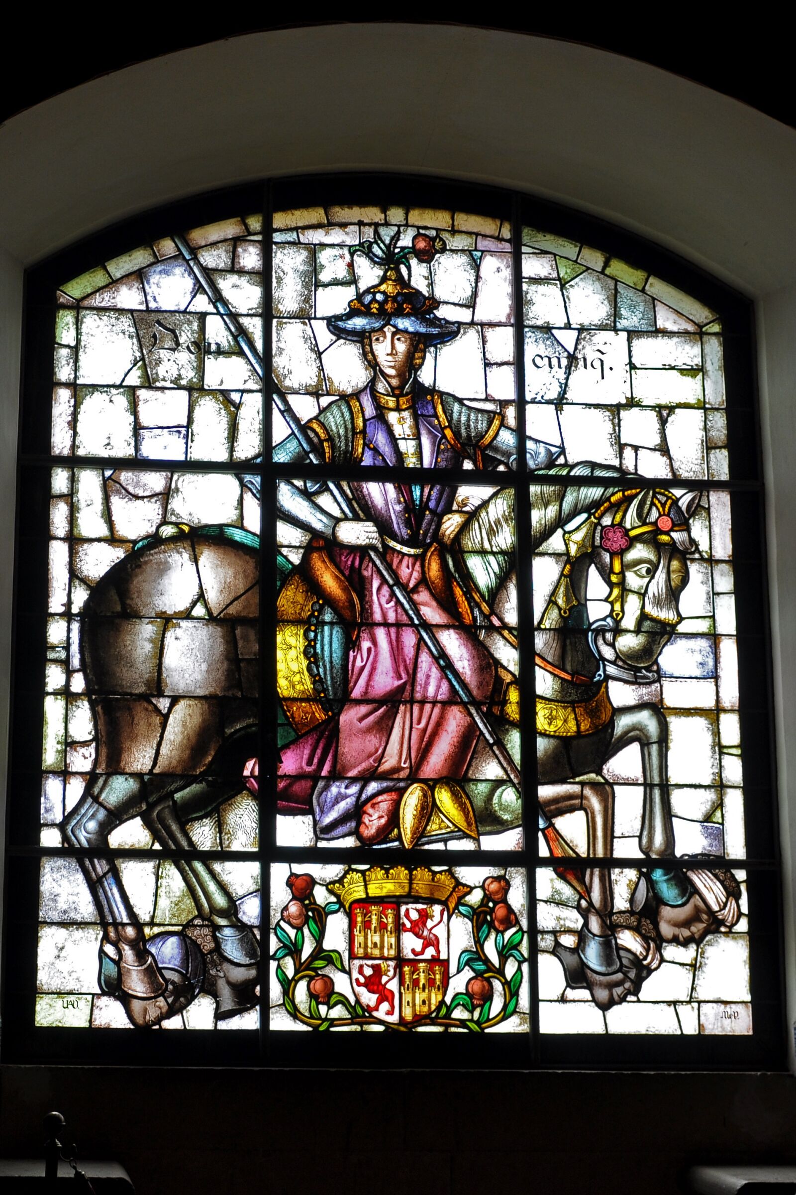 Nikon D90 sample photo. Stained-glass window, knight, window photography