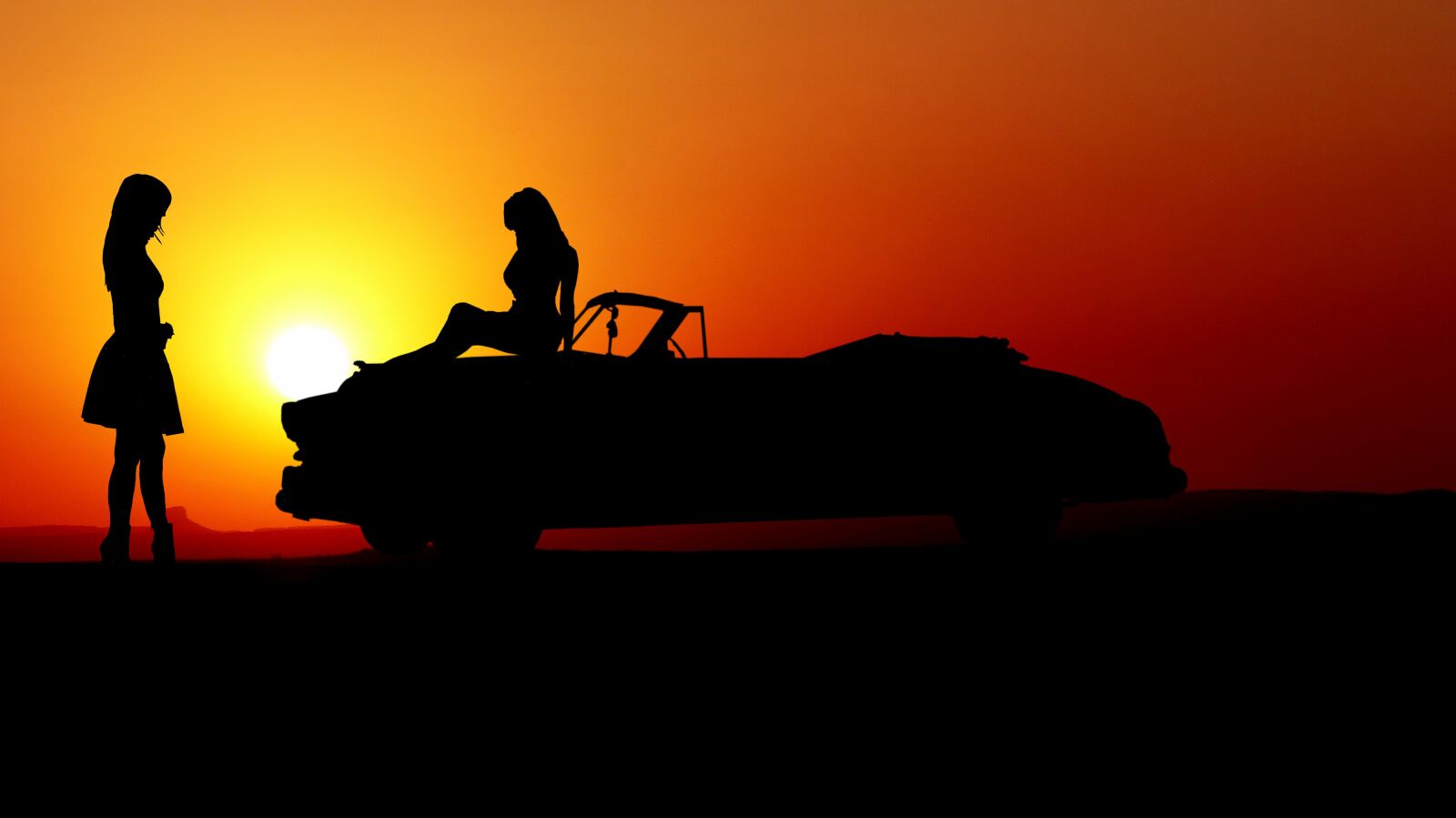 Panasonic Lumix DMC-FZ200 sample photo. Sunset, car, romance photography