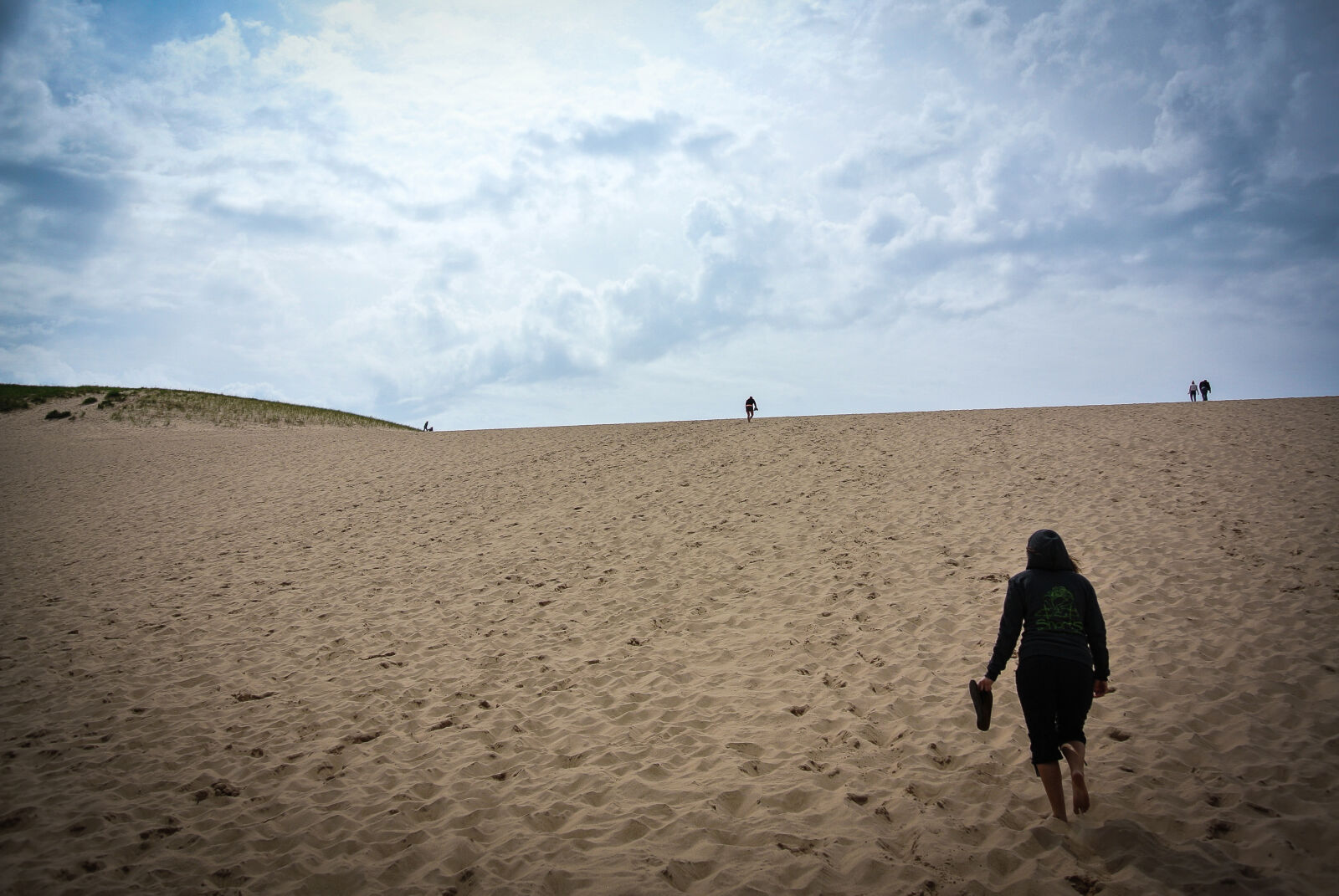 Nikon 1 Nikkor VR 10-30mm F3.5-5.6 sample photo. Climb, clouds, dune, michigan photography