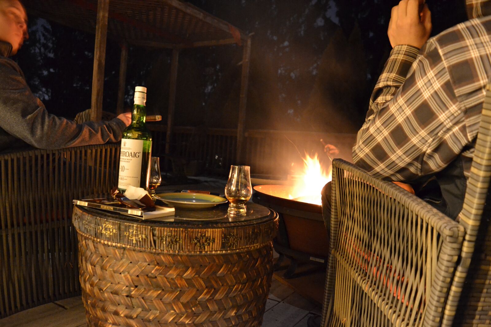 Nikon D3100 sample photo. Fire, whiskey, yule log photography