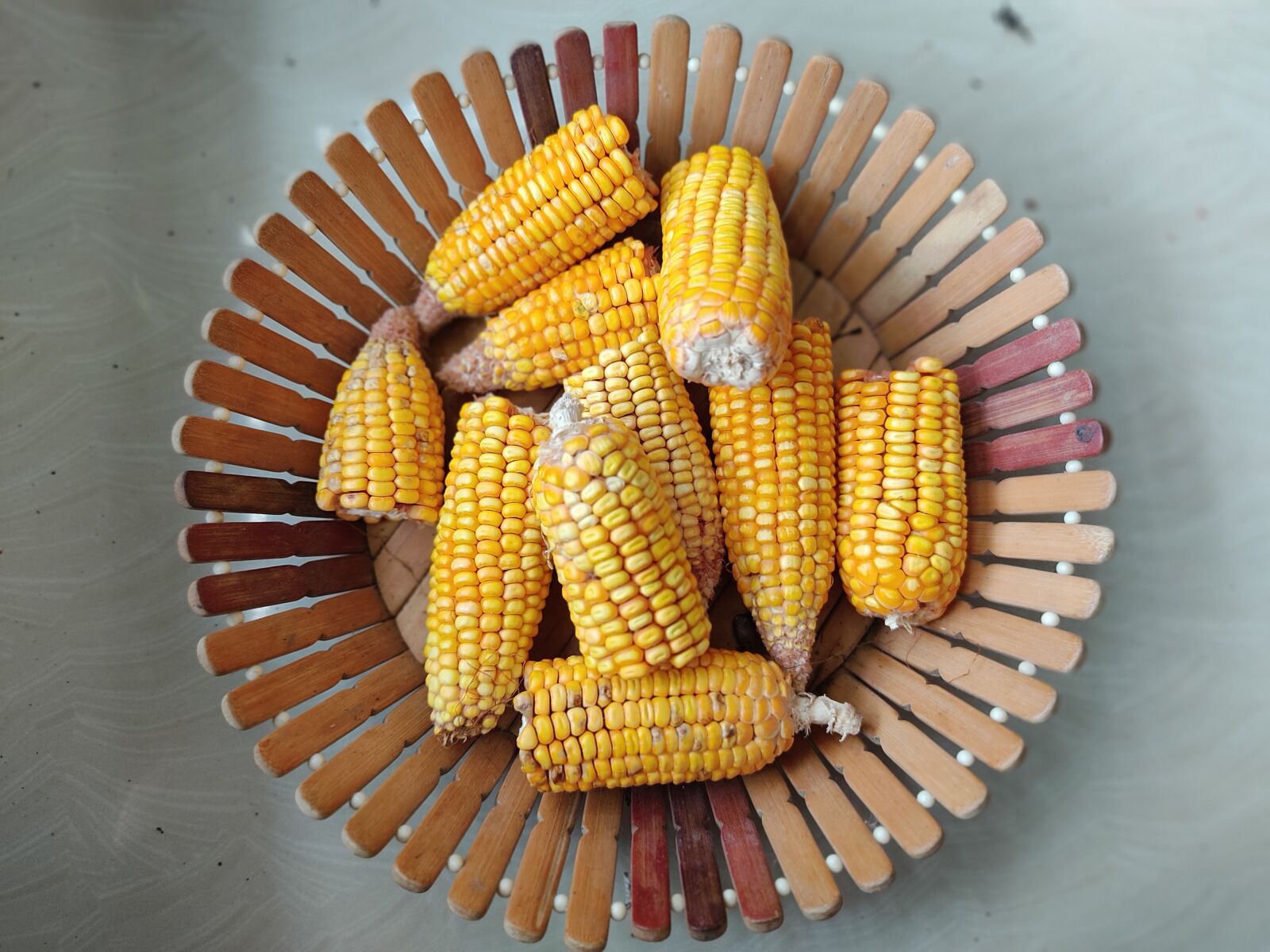 Xiaomi Redmi Note 9 Pro sample photo. Corn, corn in basket photography