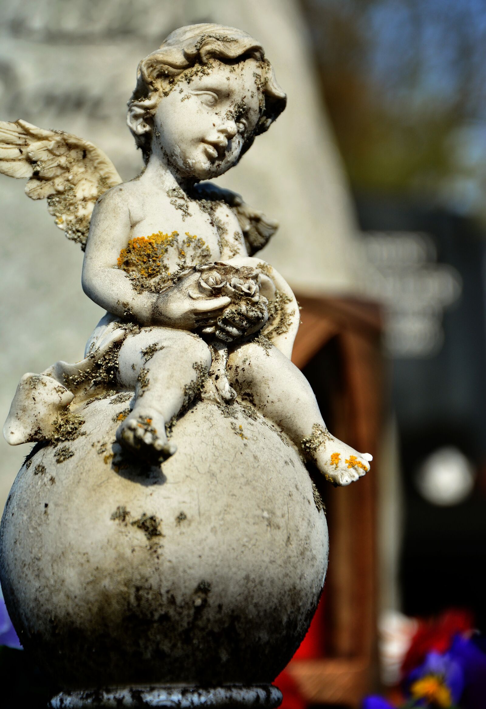 Nikon D5200 sample photo. Angel, angel figure, cemetery photography
